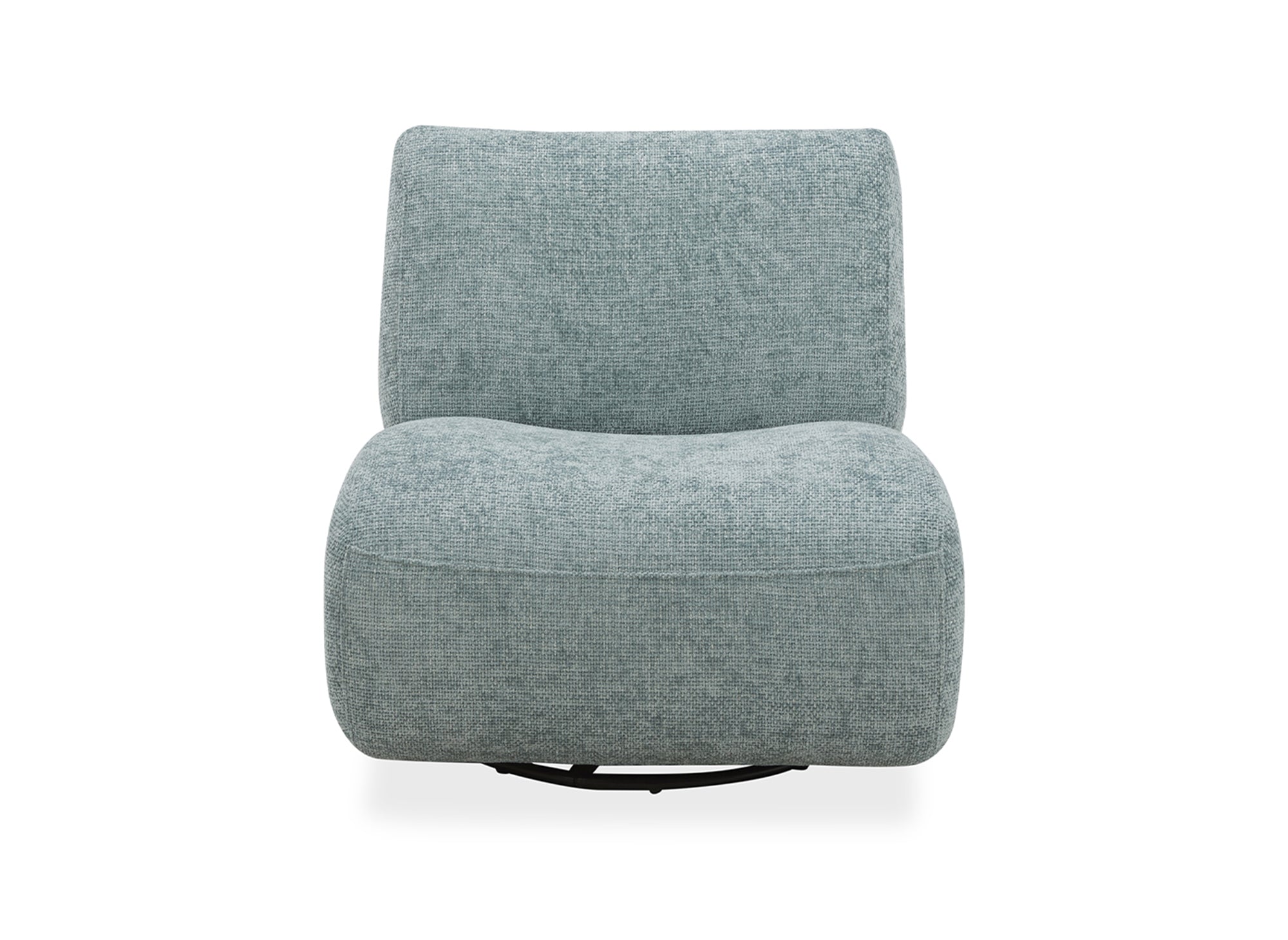 Fauteuil pivotant en velours chiné vert d'eau TANGO