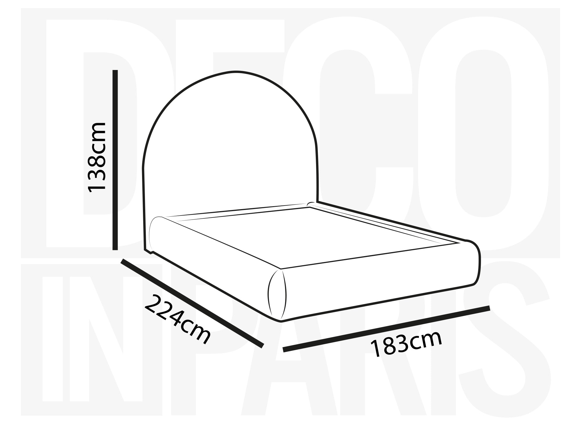 Lit double effet peau de mouton blanc écru NAMY 160 x 200 cm