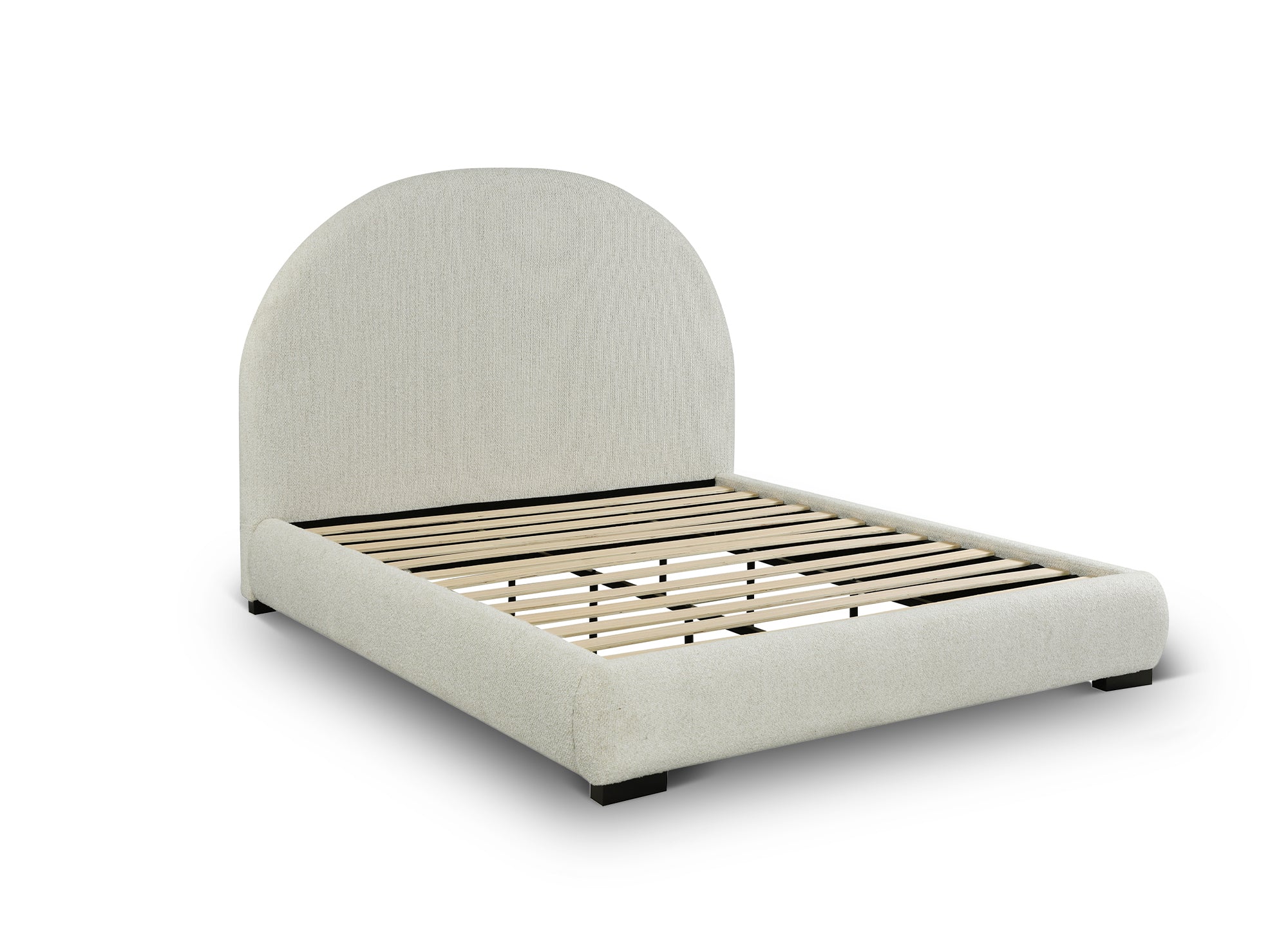 Lit double effet peau de mouton blanc écru NAMY 160 x 200 cm