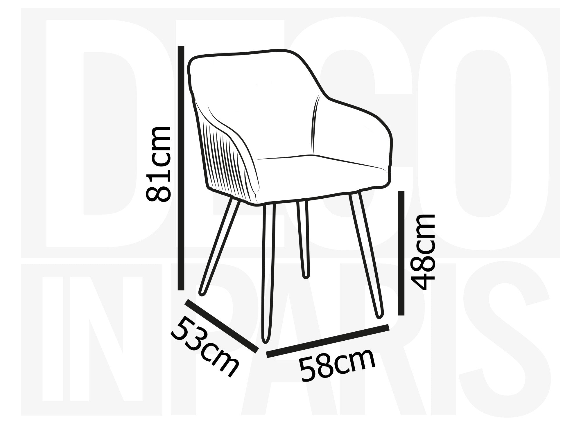 Lot de 2 chaises en velours vert pieds en métal noir DEVOR