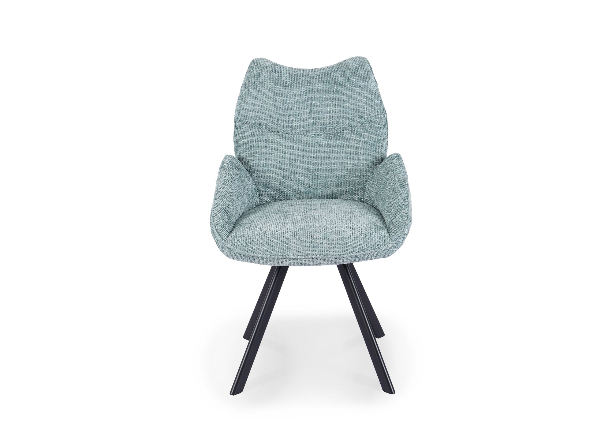 Chaise pivotante avec accoudoirs en tissu vert d'eau TALIA