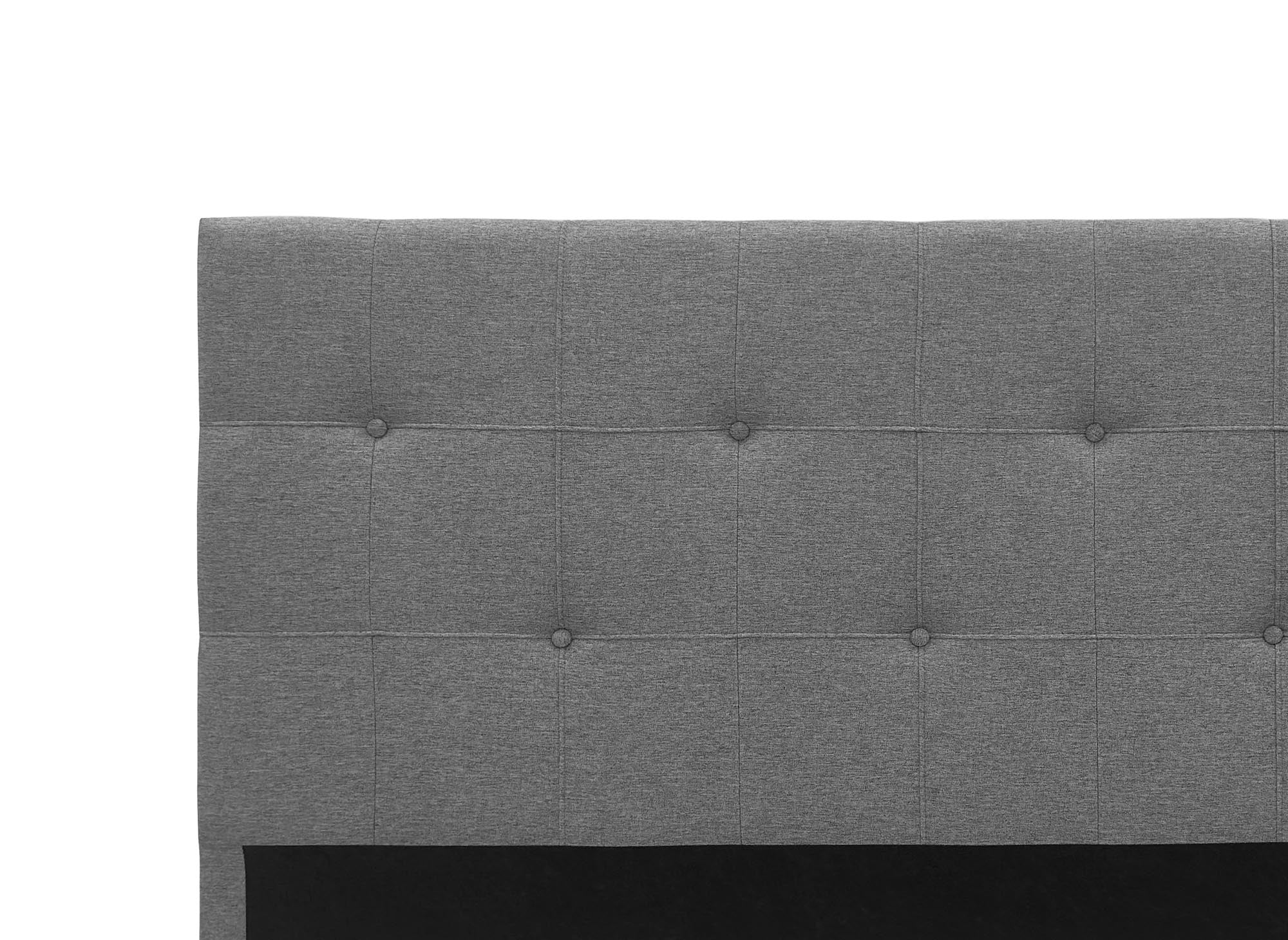 Tête de lit capitonnée en tissu gris 160 cm DOMICE