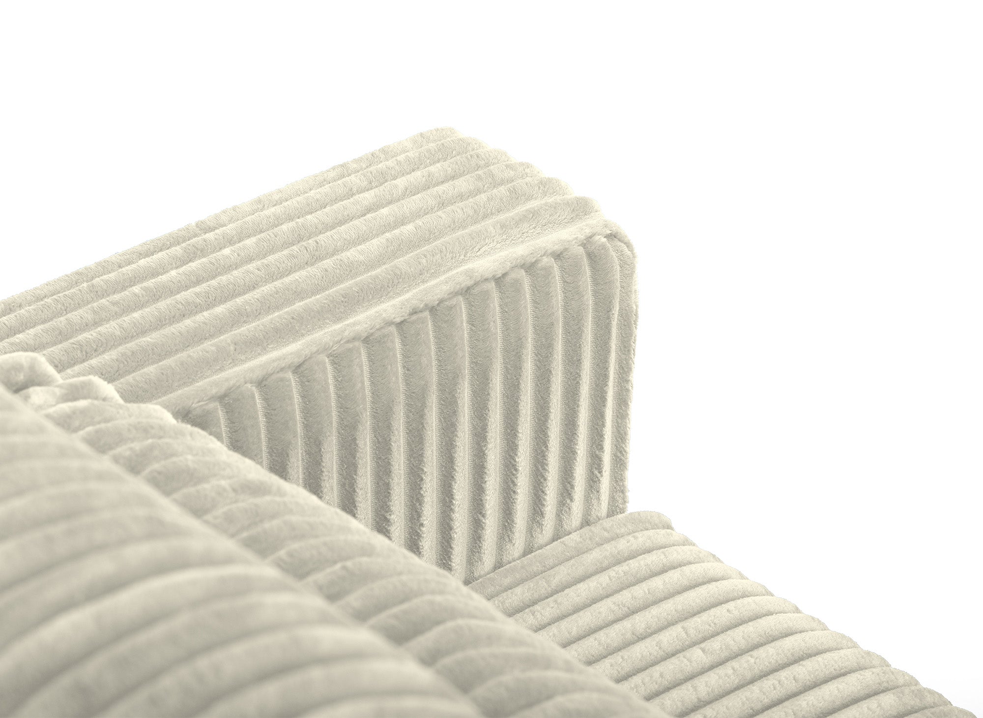 Canapé convertible 3 places avec coffre en velours côtelé épais beige ZURIA