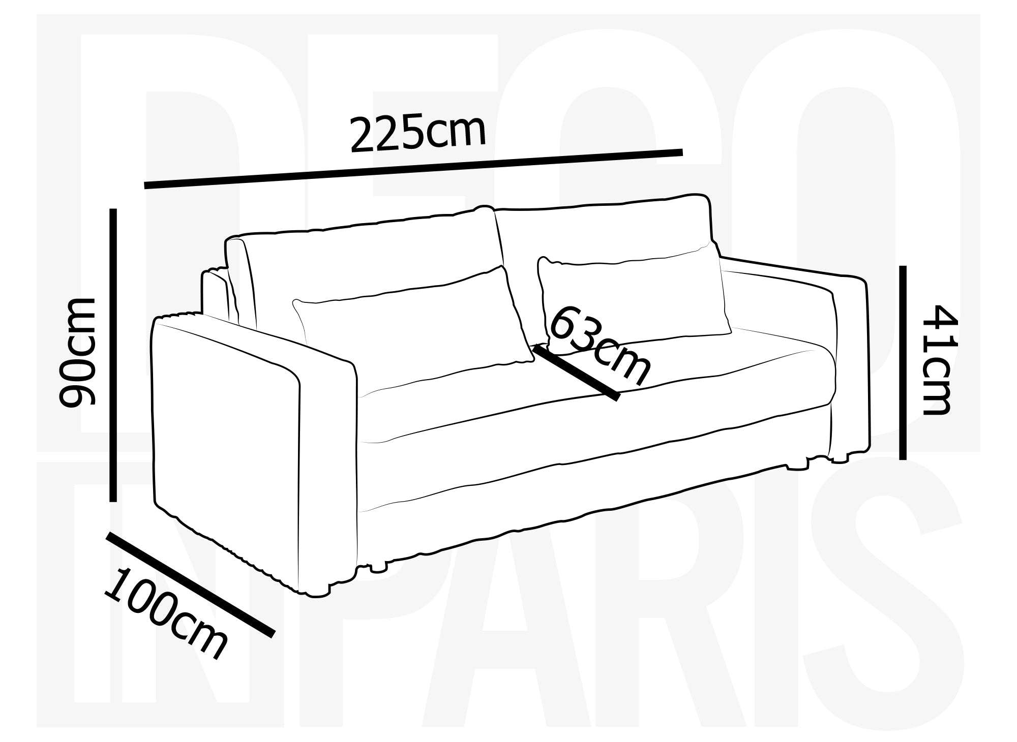 Canapé convertible 3 places avec coffre en velours côtelé épais beige ZURIA