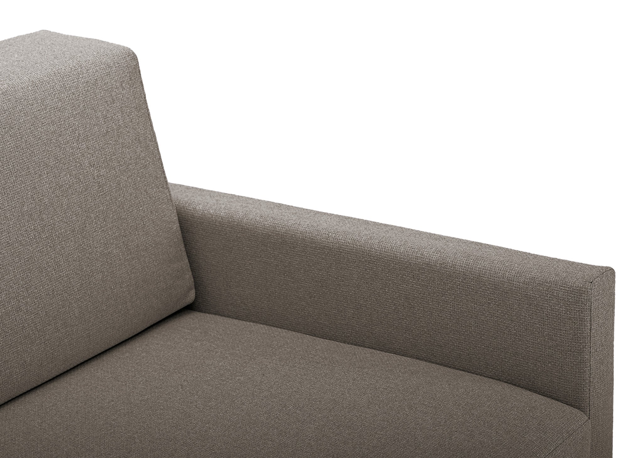 Canapé convertible 2 places avec coffre de rangement en tissu taupe YERAZ