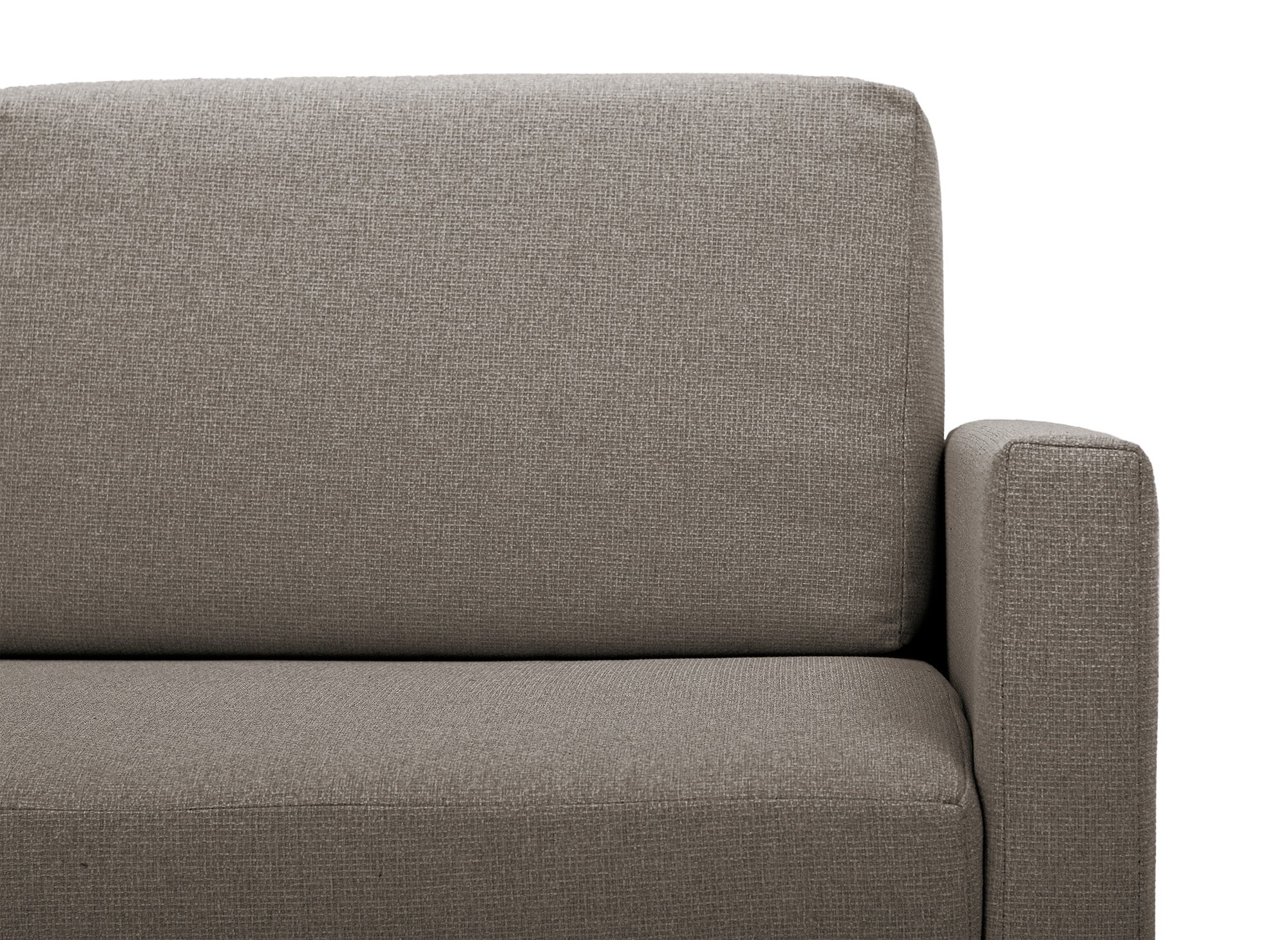 Canapé convertible 2 places avec coffre de rangement en tissu taupe YERAZ