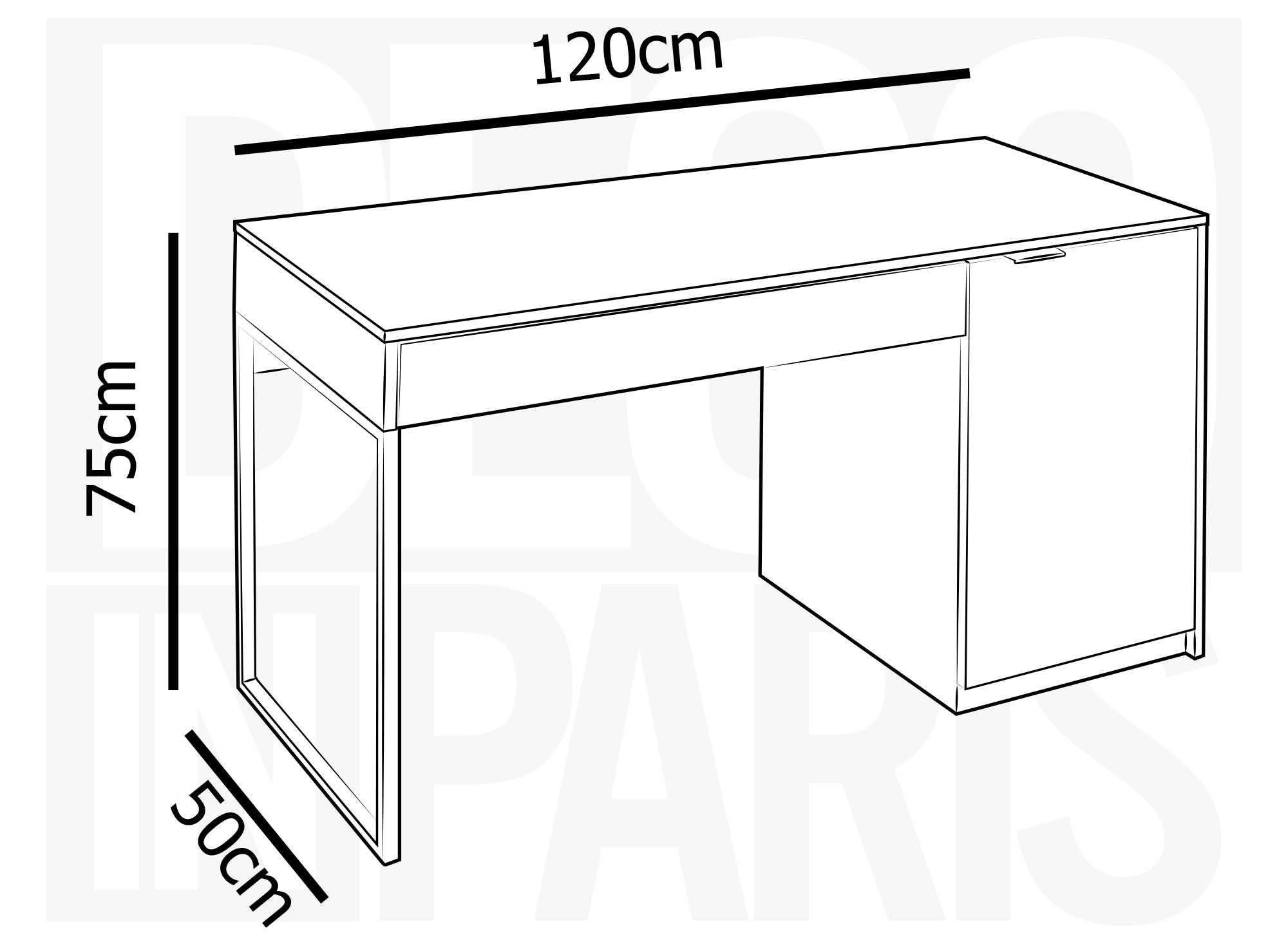 Bureau avec rangement en bois et métal BLAISE