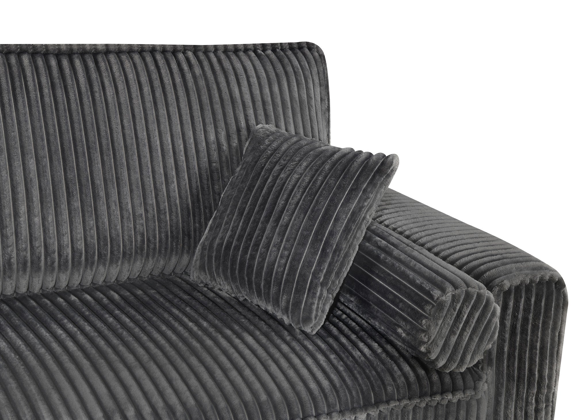 Canapé convertible 3 places en velours côtelé épais gris ALINE