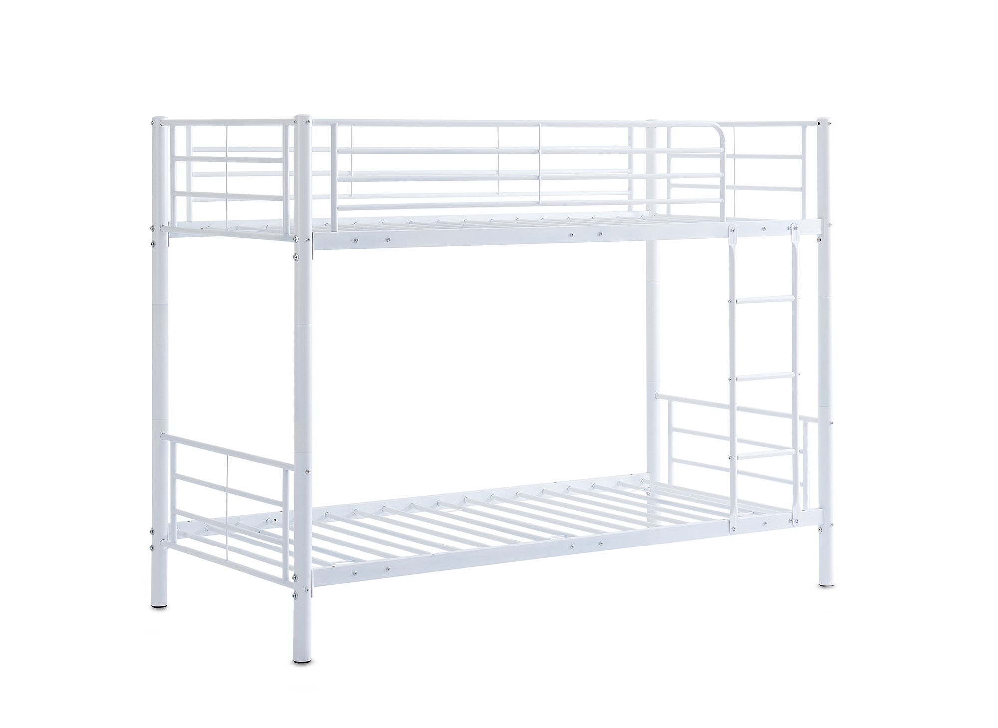 Lit superposé TWINS en métal blanc 90 X 190 cm + sommiers