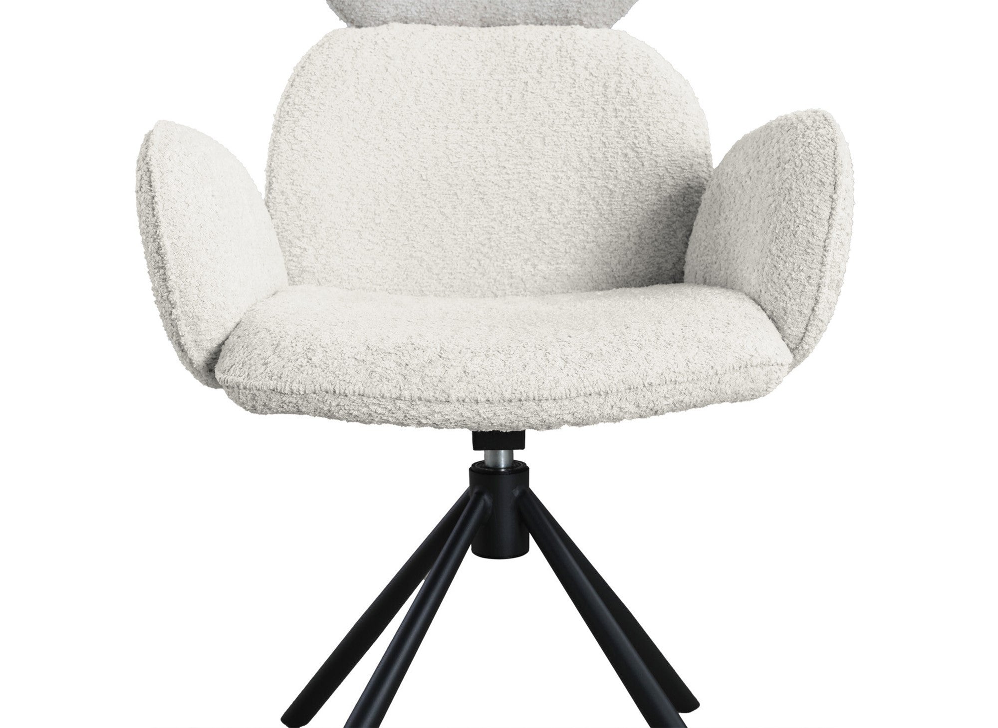 Lot de 2 chaises pivotantes avec accoudoirs en tissu effet peau de mouton beige MAGY