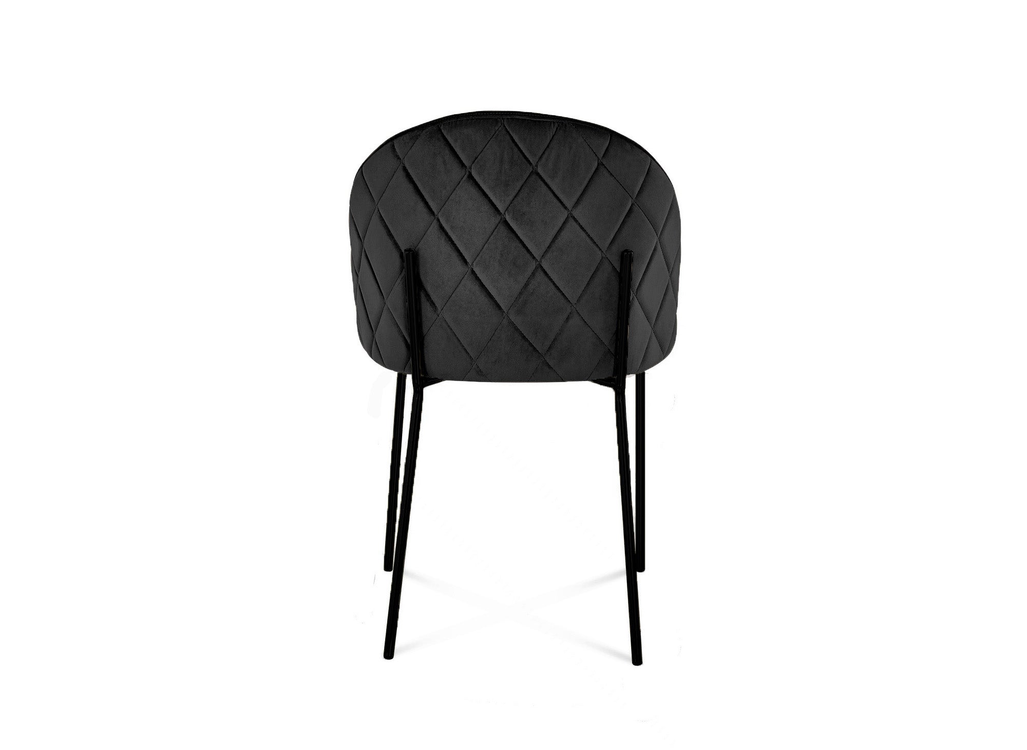 Lot de 2 chaises design en velours noir pieds noirs KENNETH
