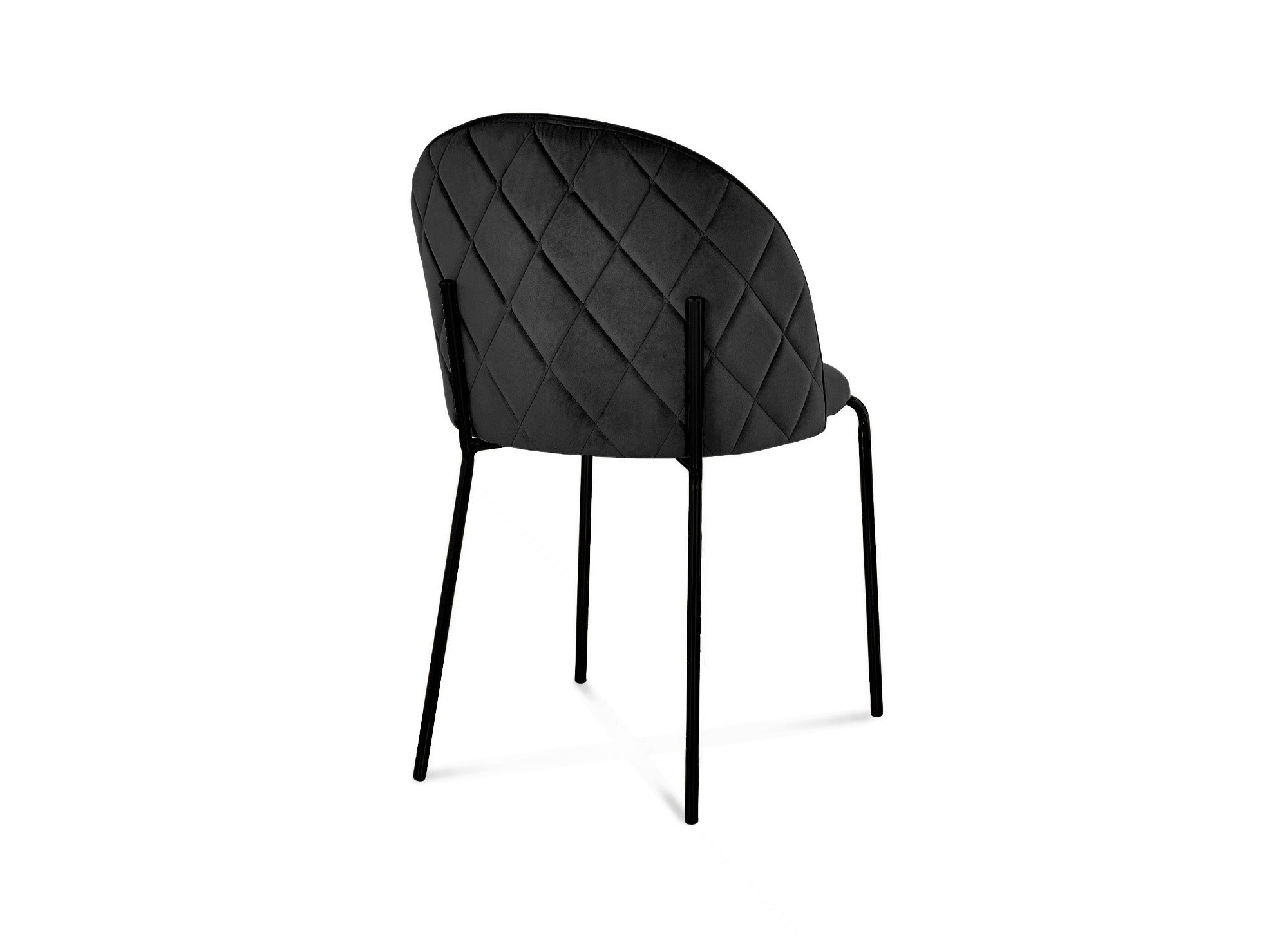 Lot de 2 chaises design en velours noir pieds noirs KENNETH