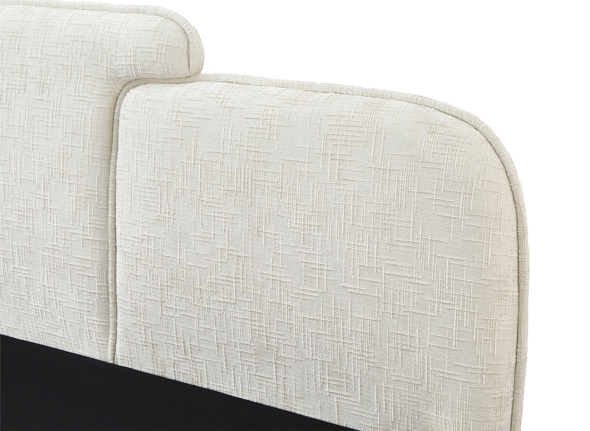 Lit coffre en velours chiné beige 140x190 cm MILENA