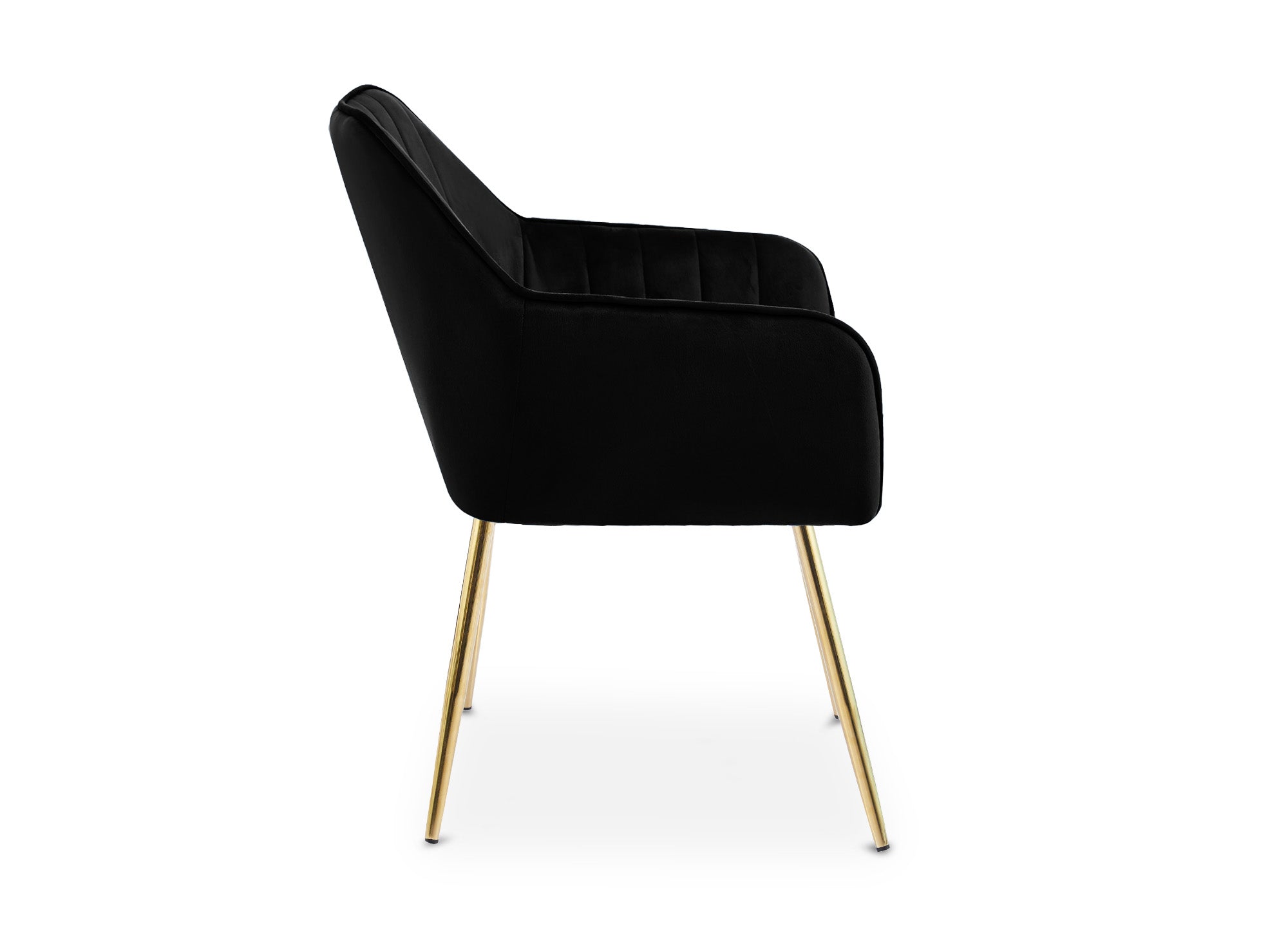 Lot de 2 chaises avec accoudoirs en velours noir EDWIGE