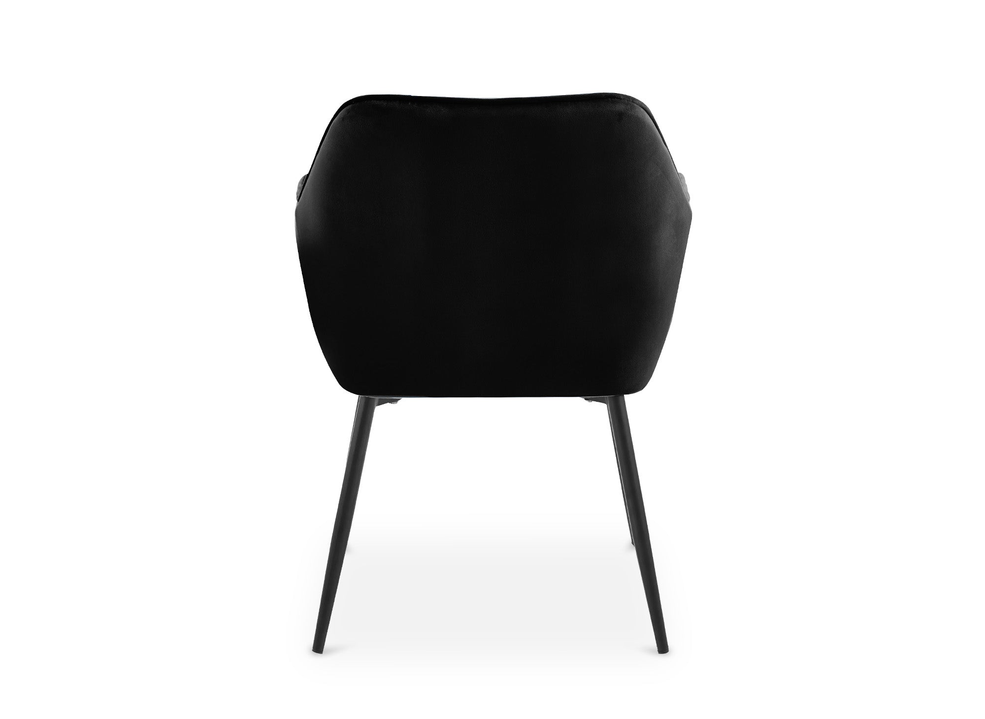 Lot de 2 chaises avec accoudoirs en velours noir pieds noirs EDWIGE