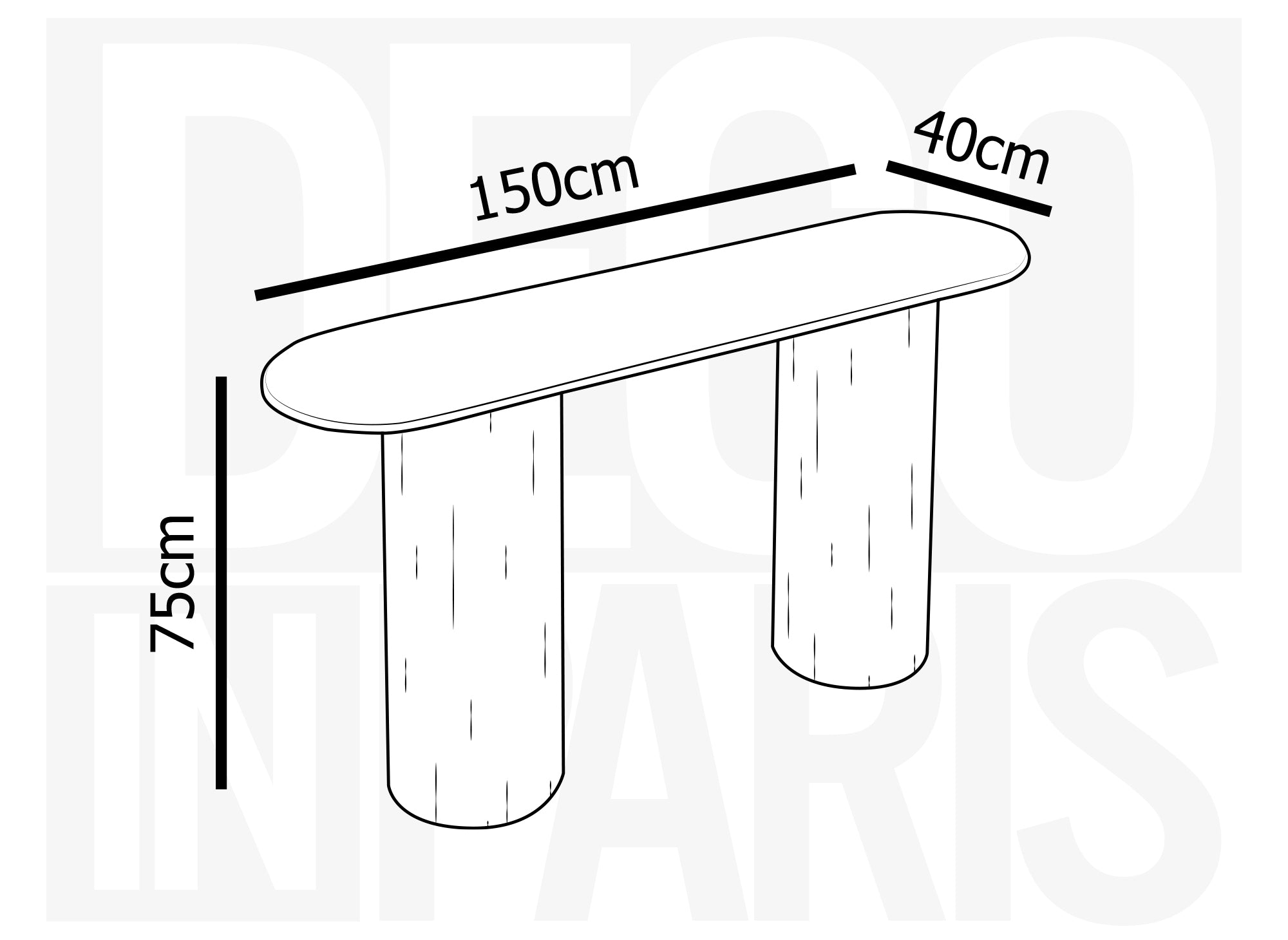 Console en marbre composite beige pieds noir DHARA BLACK