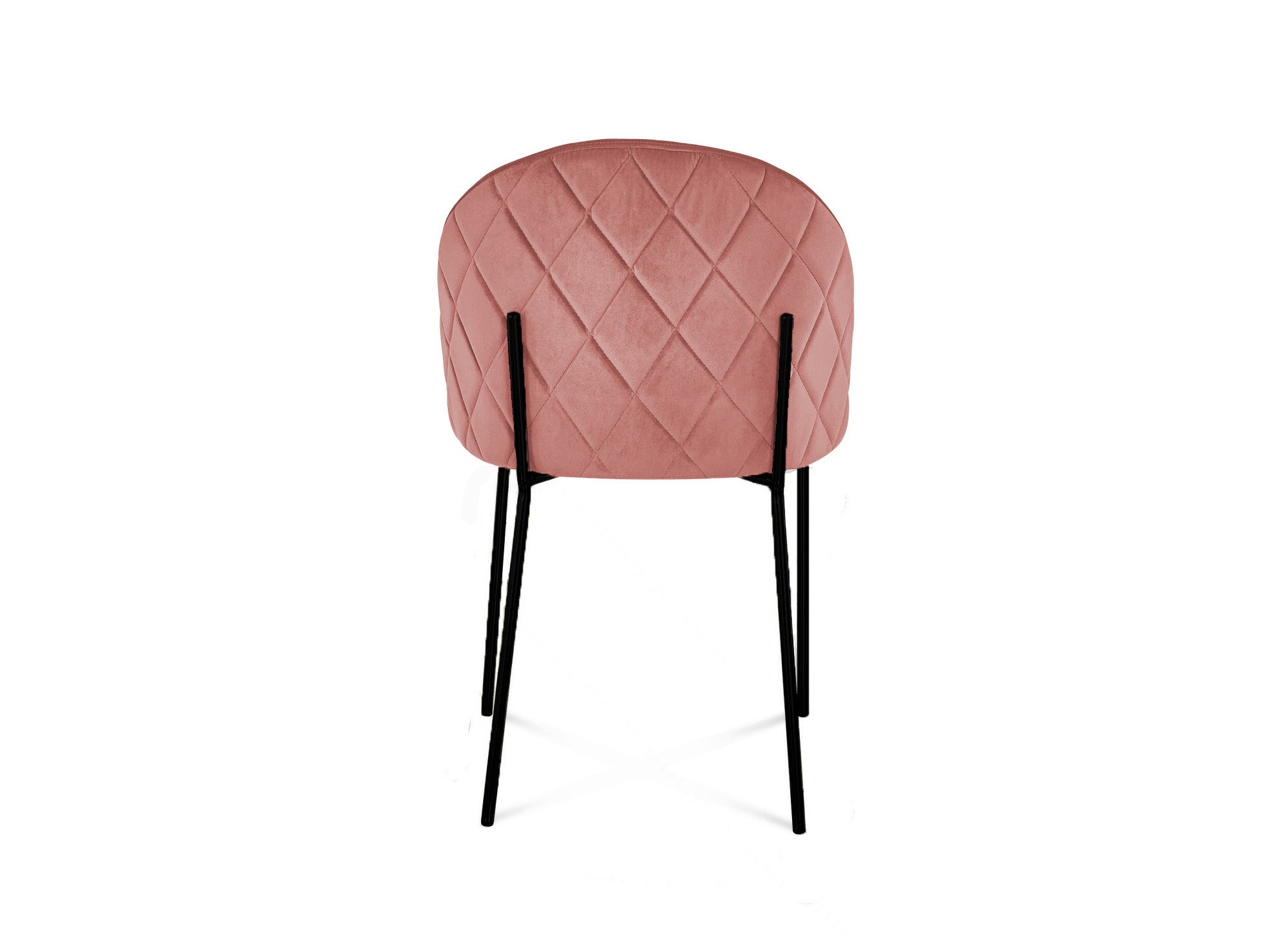 Lot de 2 chaises design en velours rose pieds noirs KENNETH