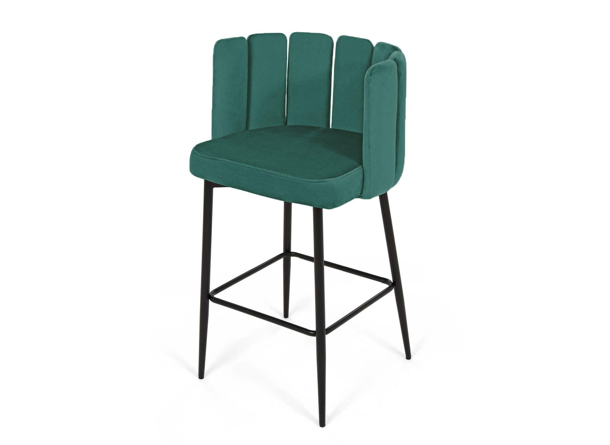 Lot de 2 tabourets de bar design en velours vert DEBBY