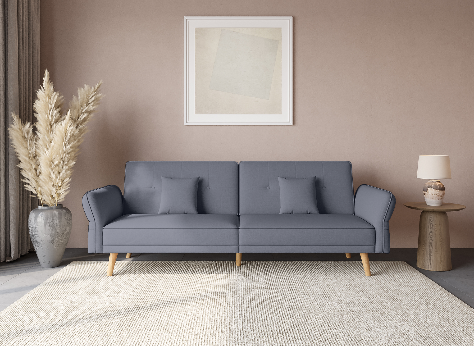 Canapé clic clac 3 places en tissu gris CHILI