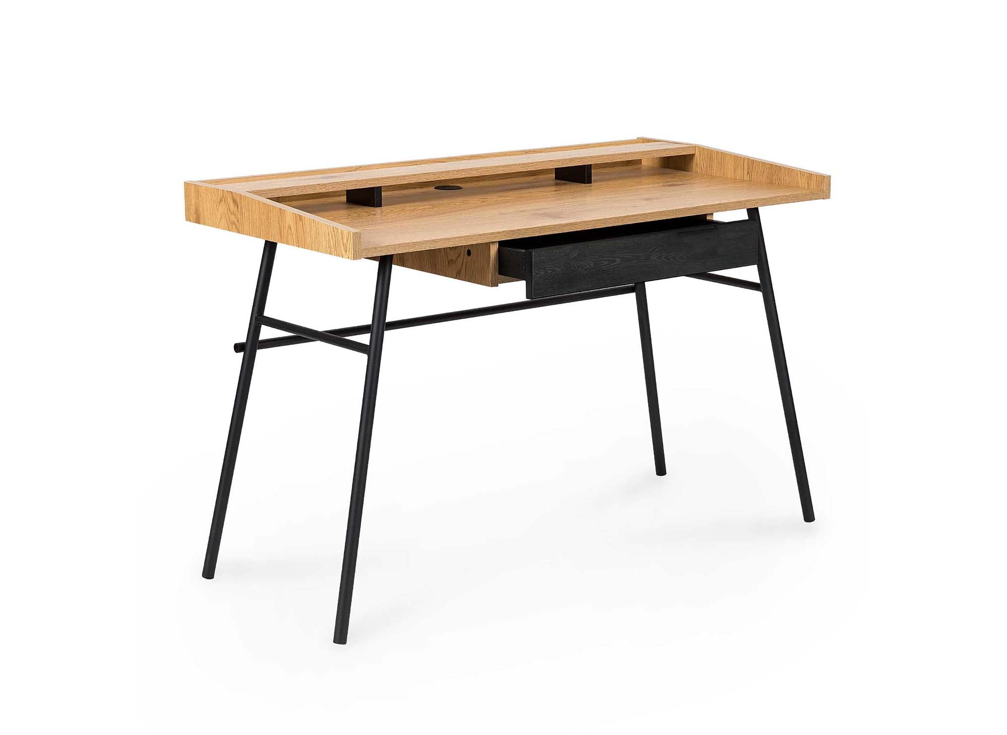 Bureau industriel 1 tiroir 1 étagère en bois et métal GASPARD