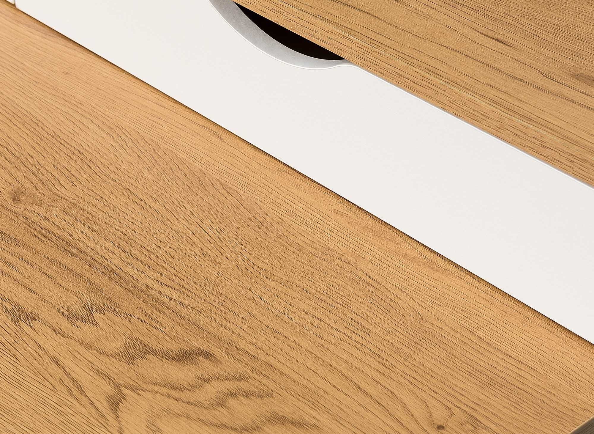 Bureau scandinave avec rangements en bois et métal NORBERT