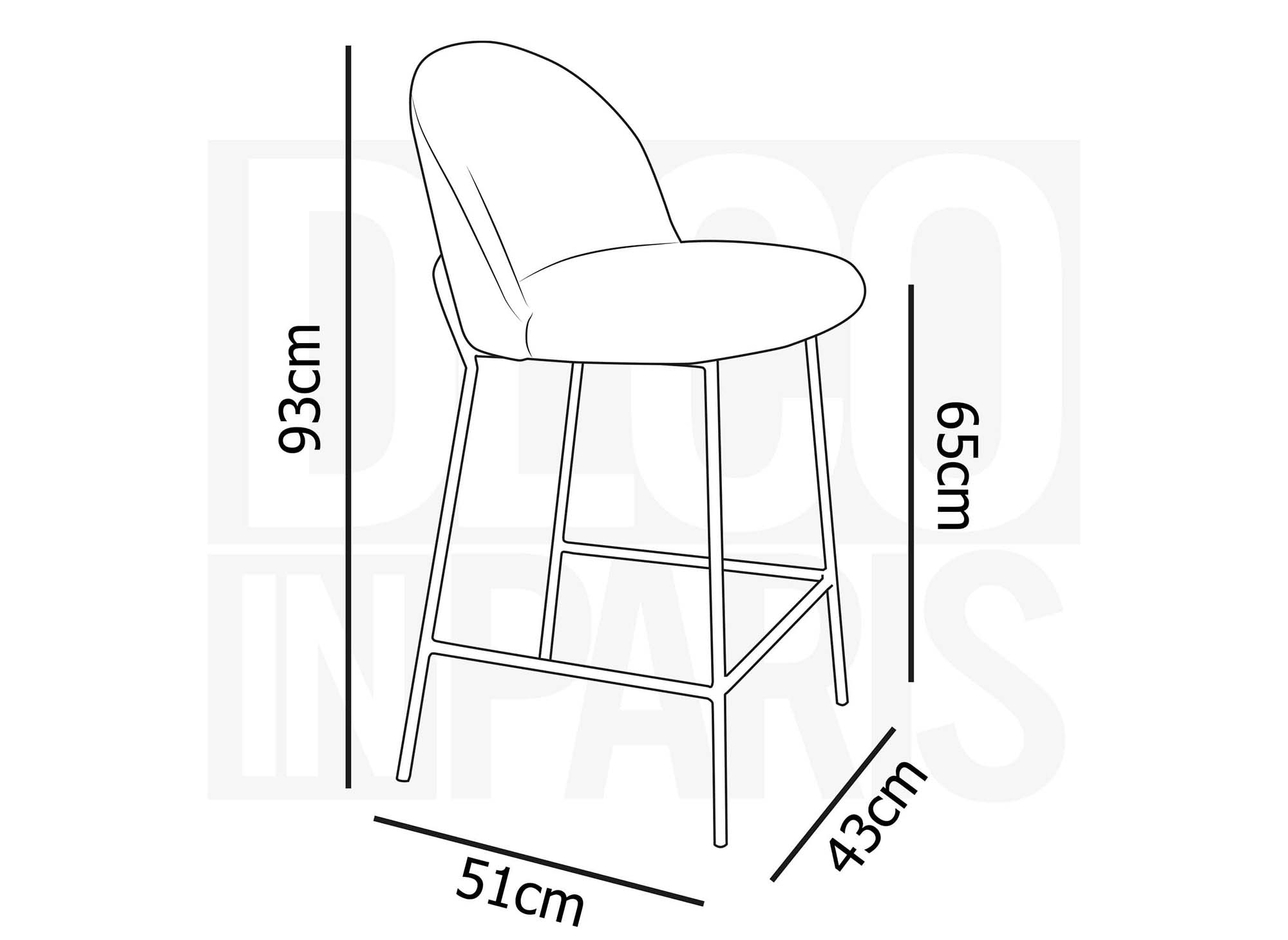 Lot de 2 tabourets de bar design en velours rose ARABEL