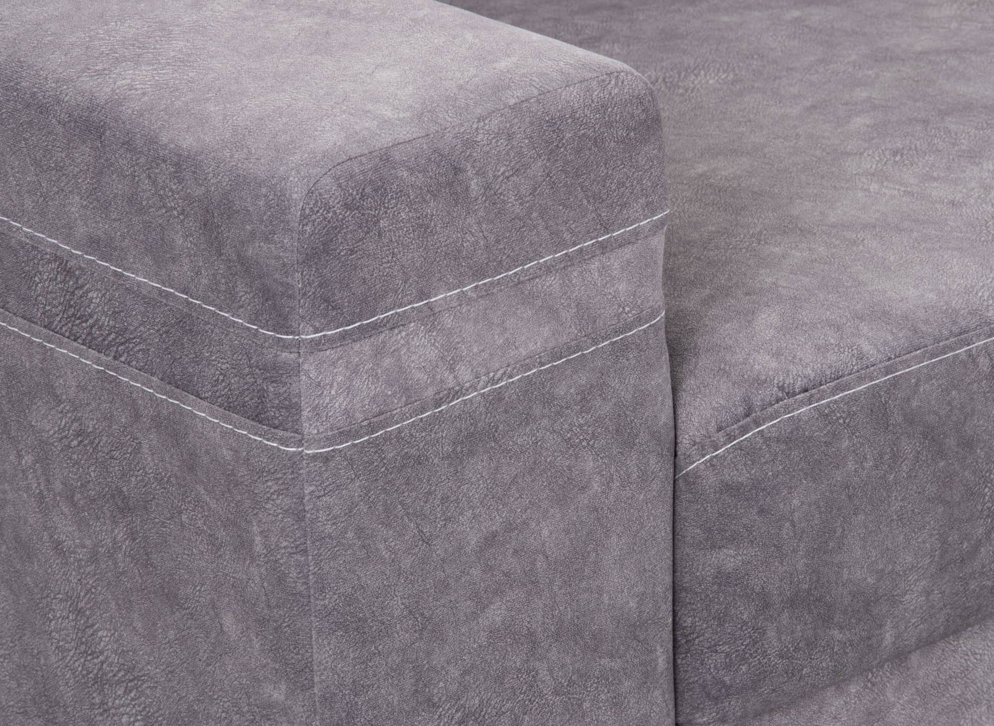 Canapé d'angle convertible et réversible en tissu gris clair MERYL