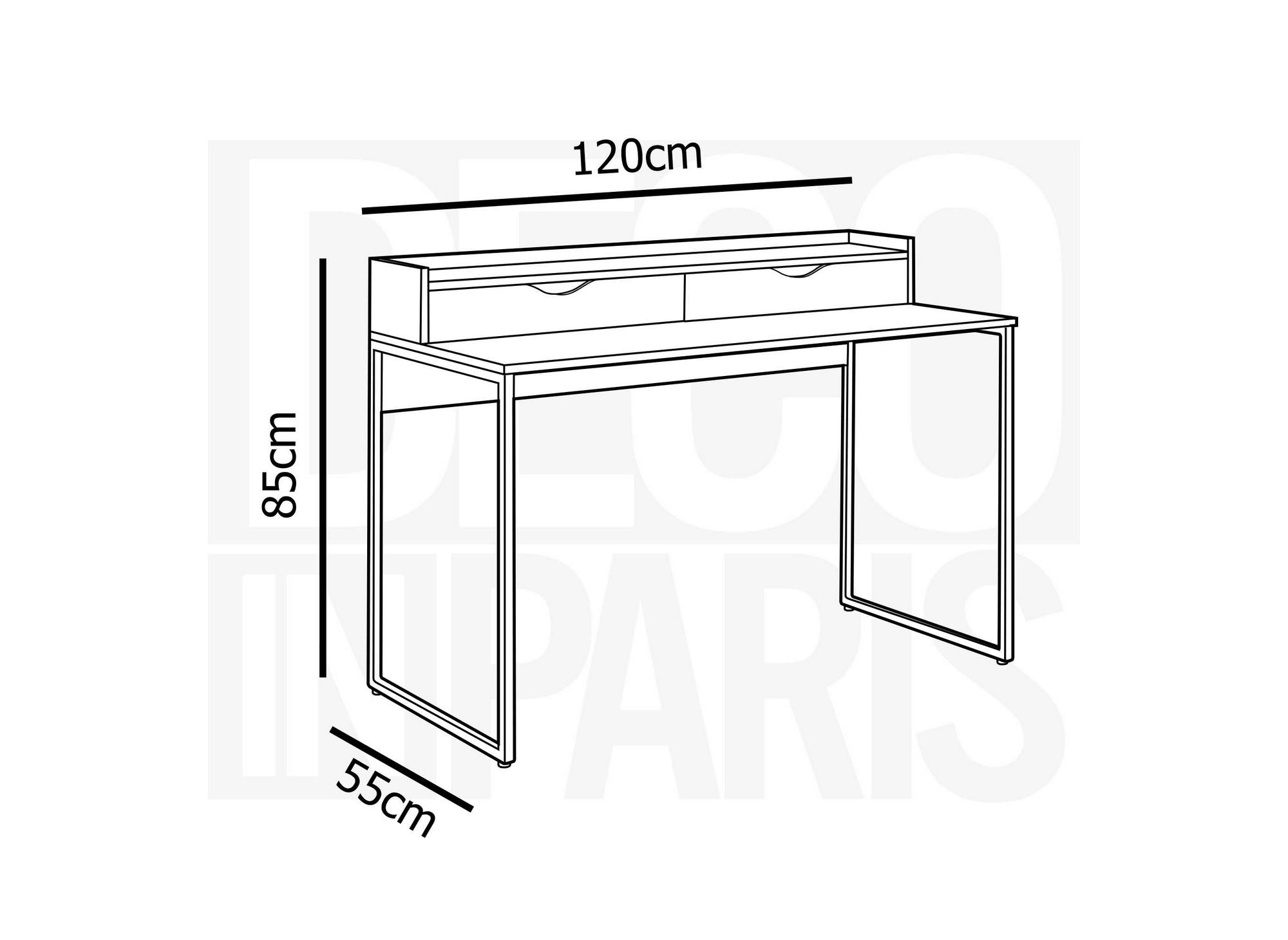 Bureau scandinave avec rangements en bois et métal NORBERT
