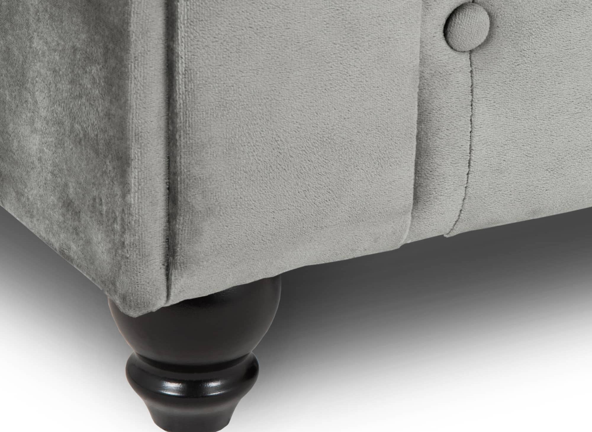 Fauteuil chesterfield en velours gris - WILSTON