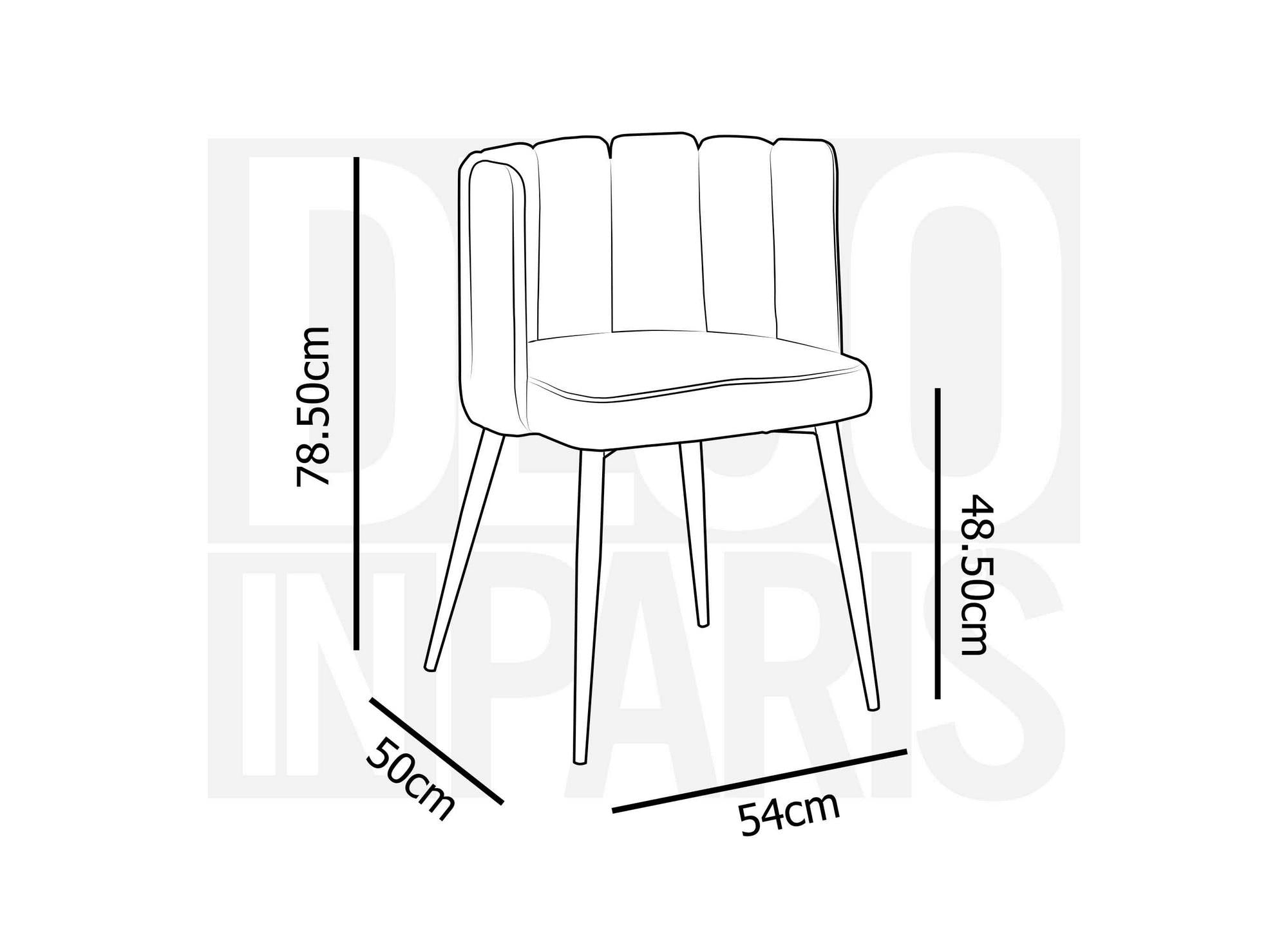 Lot de 2 chaises design en velours vert DEBBY