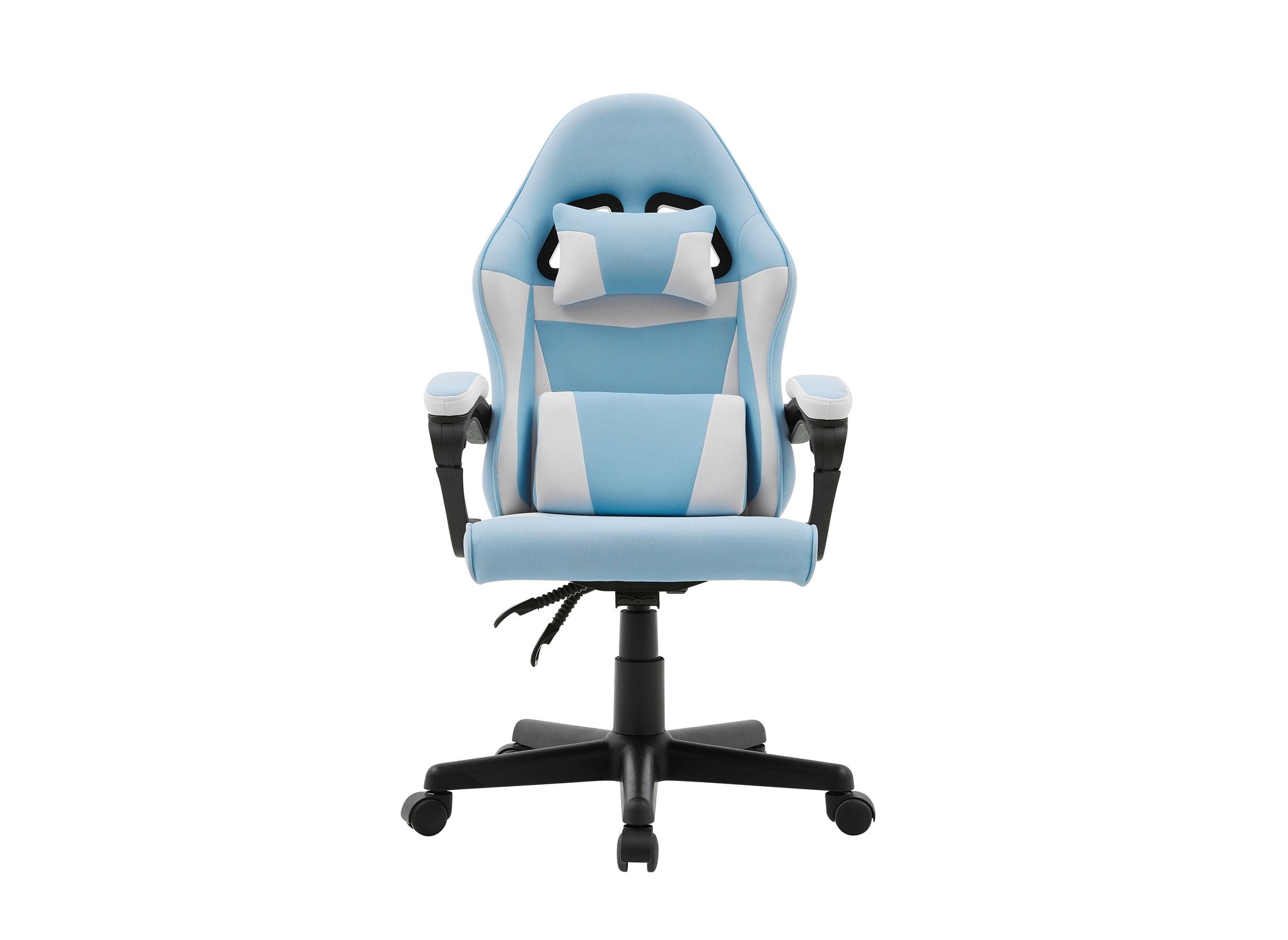 Fauteuil de bureau en tissu bleu et blanc GHOST