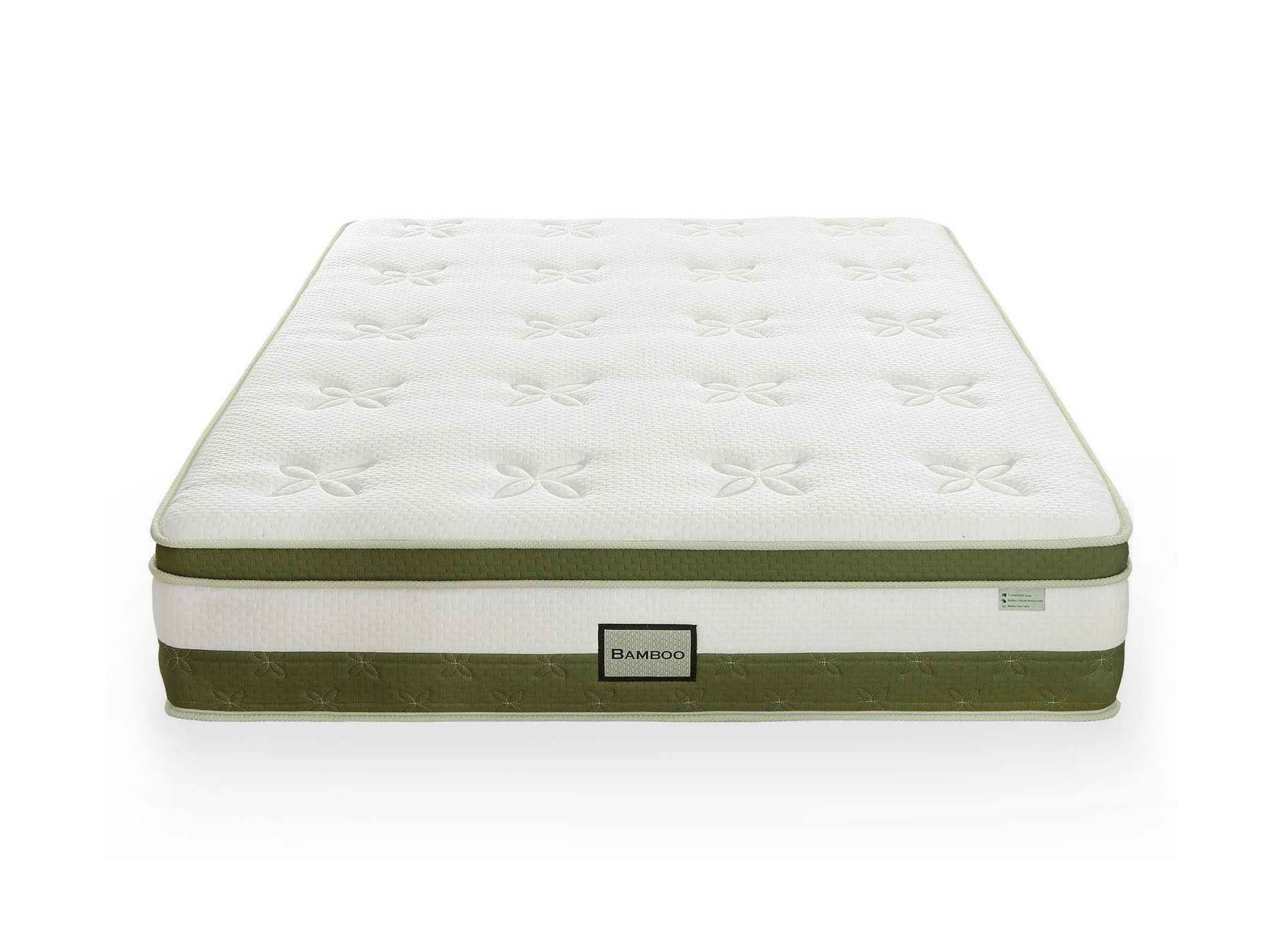 Matelas hybride BAMBOO 160 x 200 cm ressorts ensachés et mémoire de forme épaisseur 30 cm