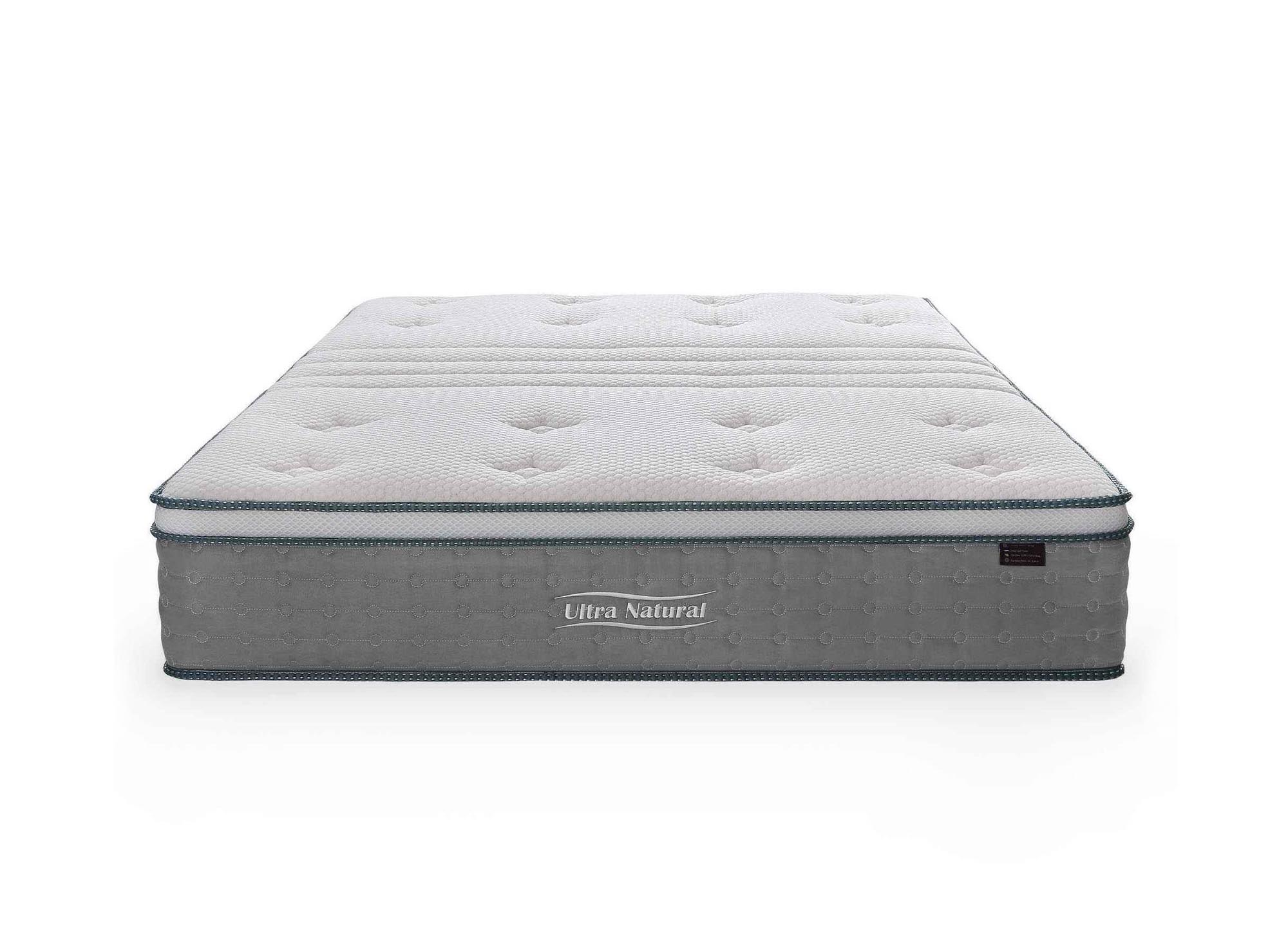 Matelas hybride NATURAL 160 x 200 cm ressorts ensachés et soie épaisseur 29 cm