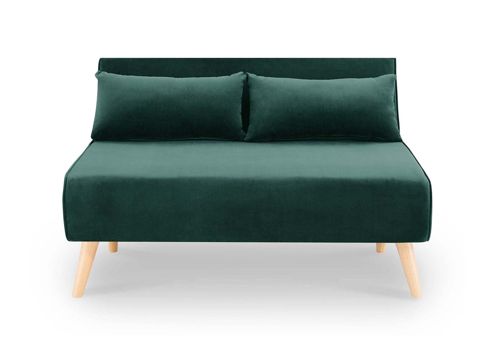 Banquette convertible 2 places en velours vert TONKA