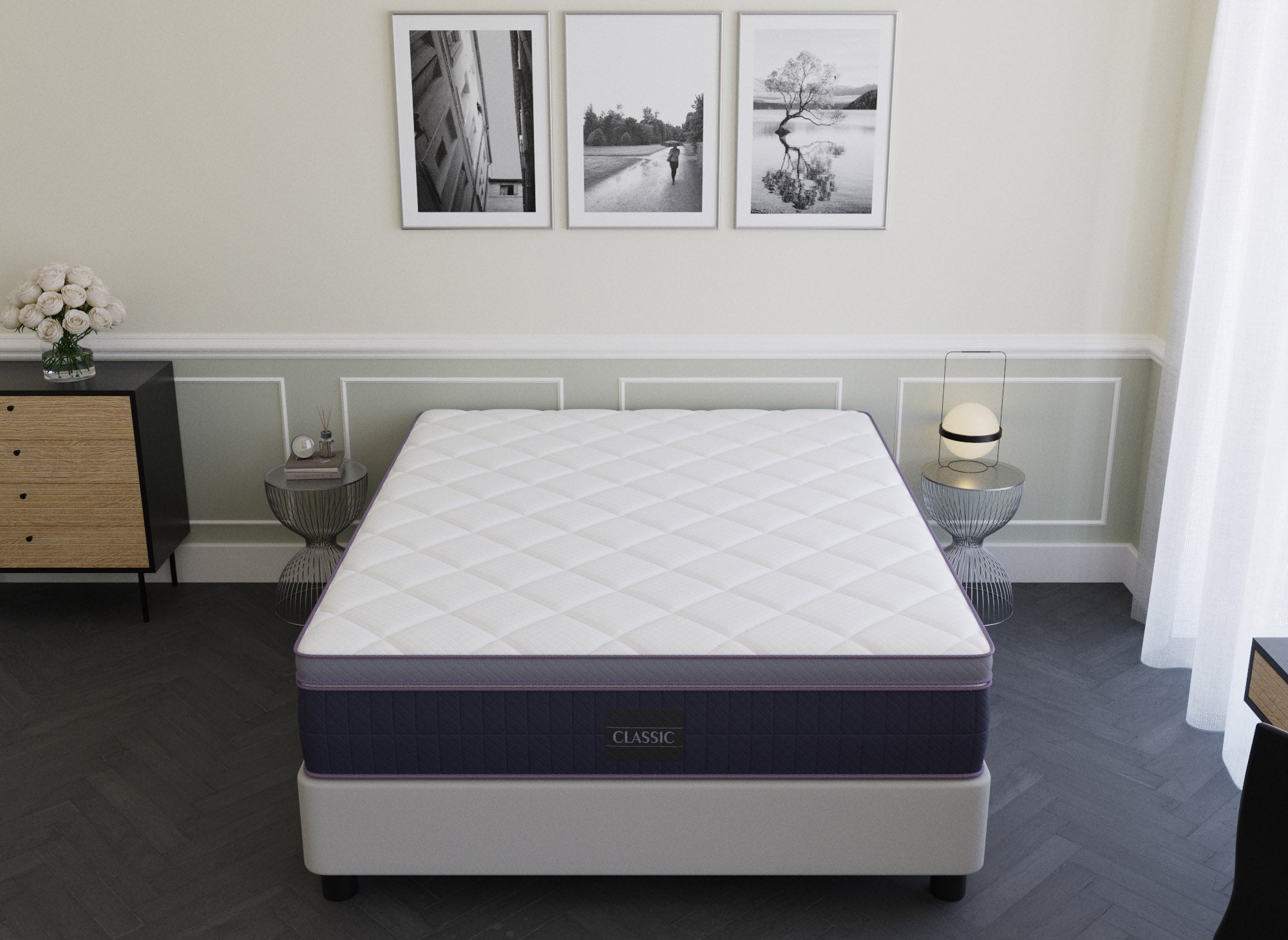 Matelas hybride CLASSIC 180 x 200 cm ressorts ensachés et mémoire de forme épaisseur 31 cm