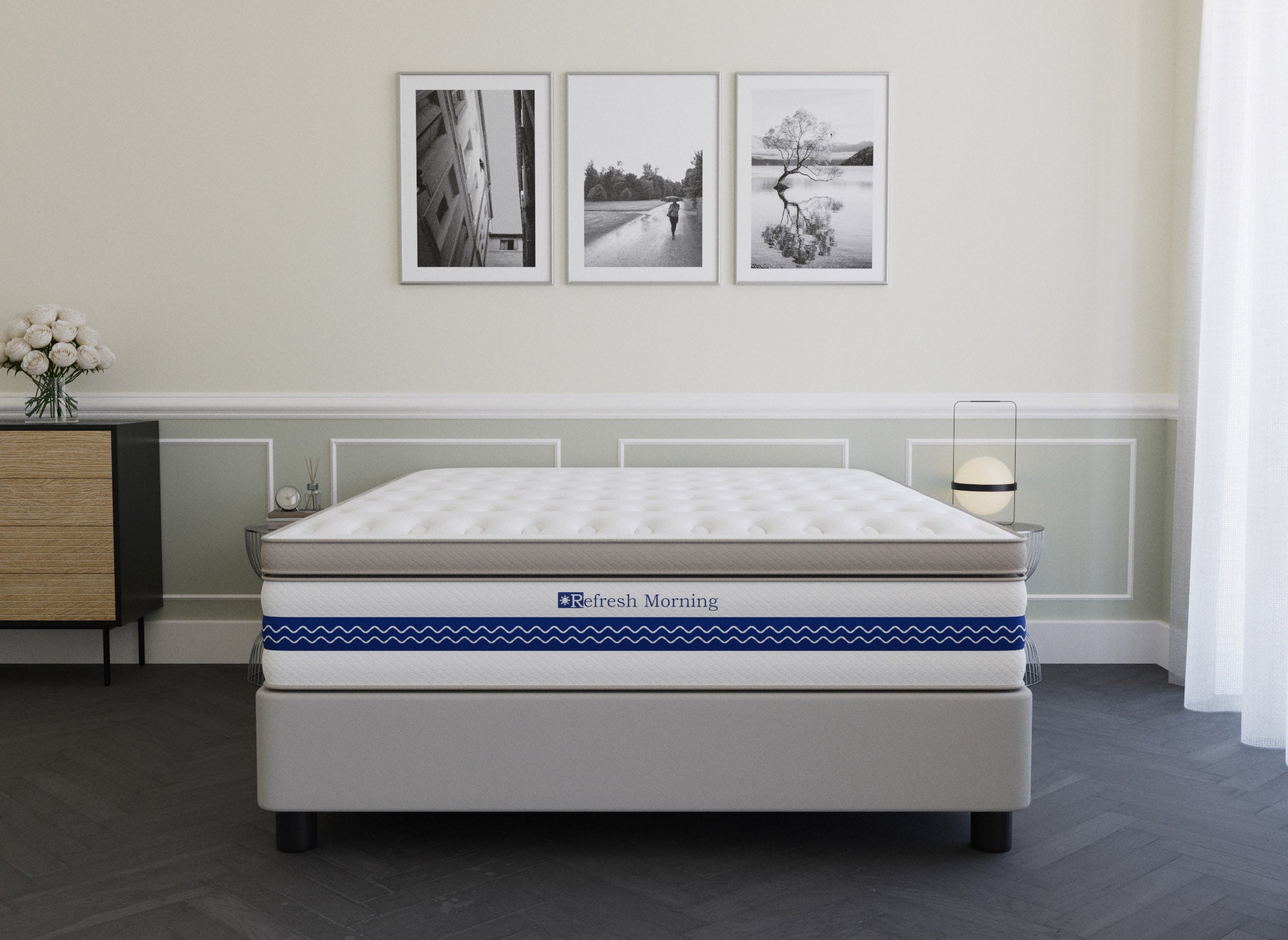 Matelas hybride REFRESH 160 x 200 cm ressorts ensachés et mémoire de forme épaisseur 32 cm