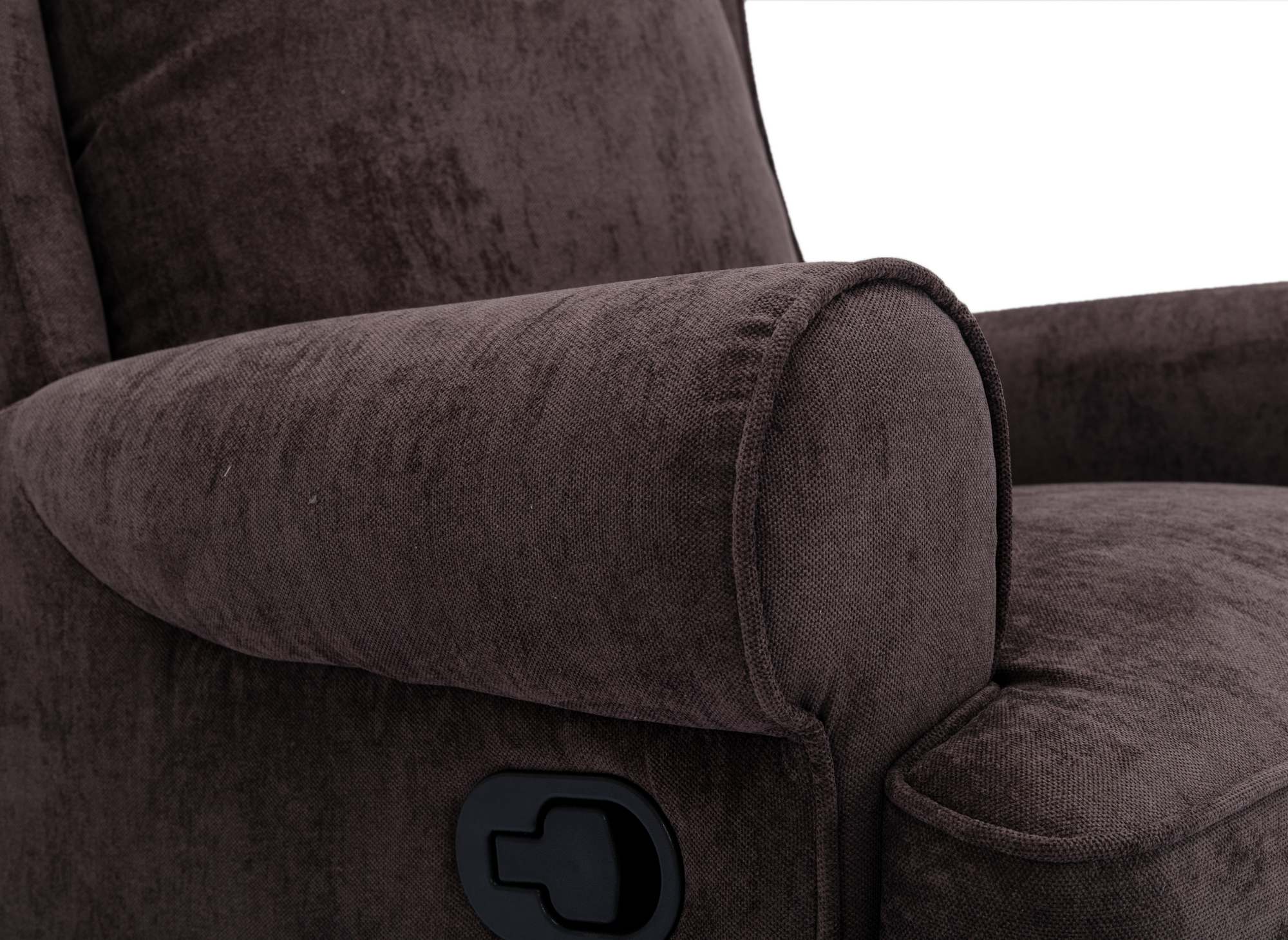 Fauteuil relax pivotant en tissu marron BRODY