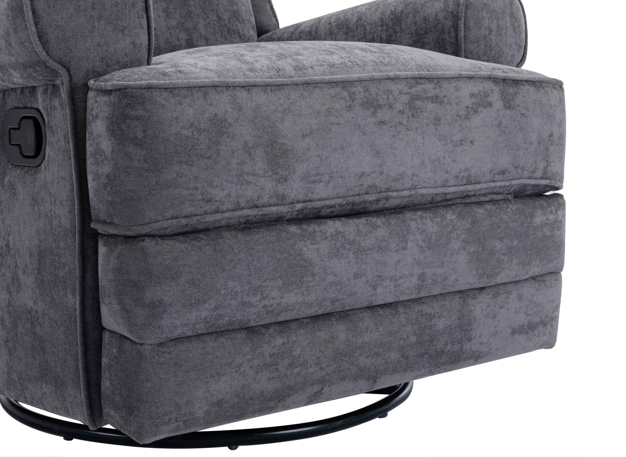 Fauteuil relax pivotant en tissu gris BRODY