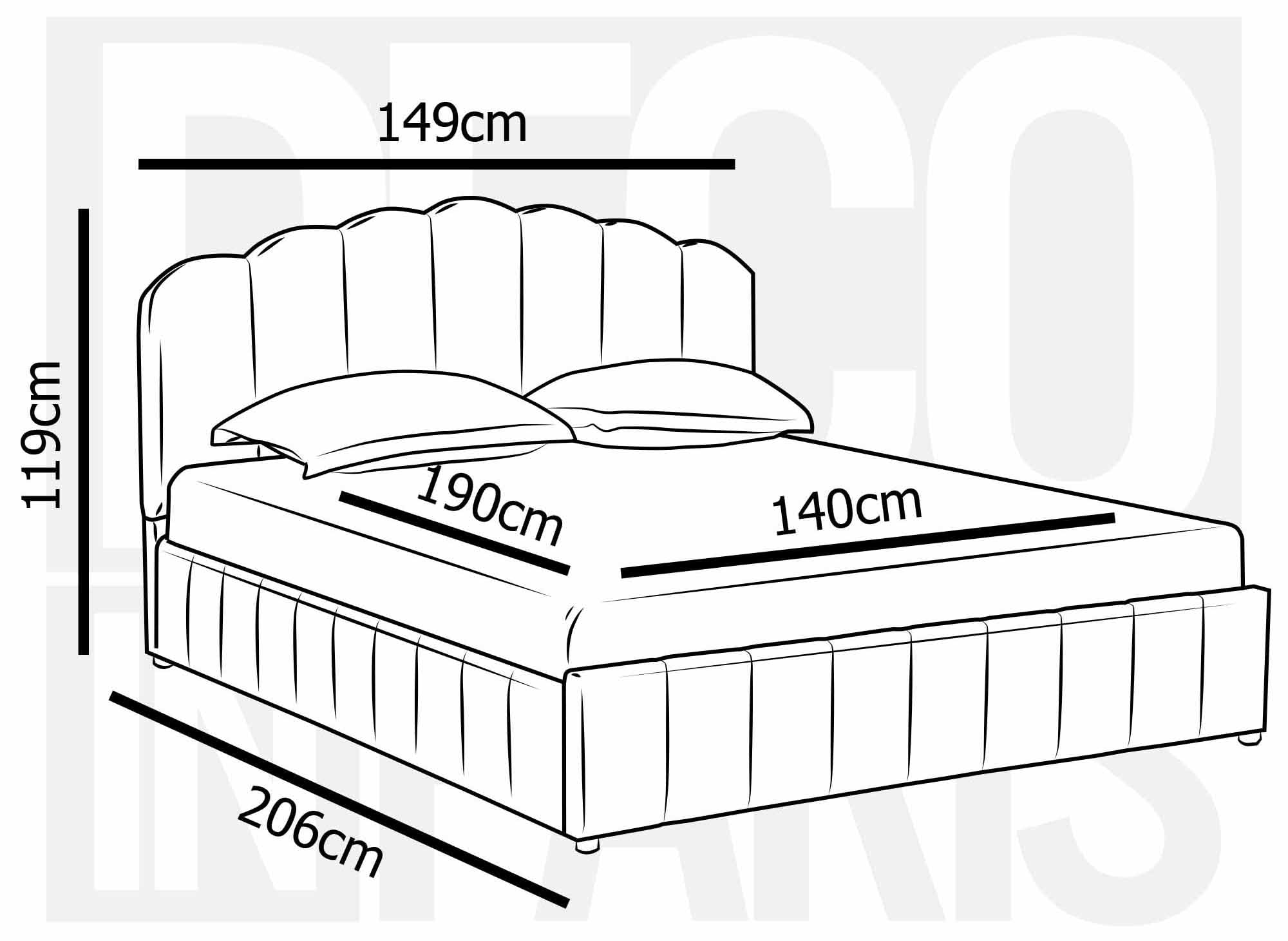 Lit coffre en velours beige 140x190 cm ELVIRA