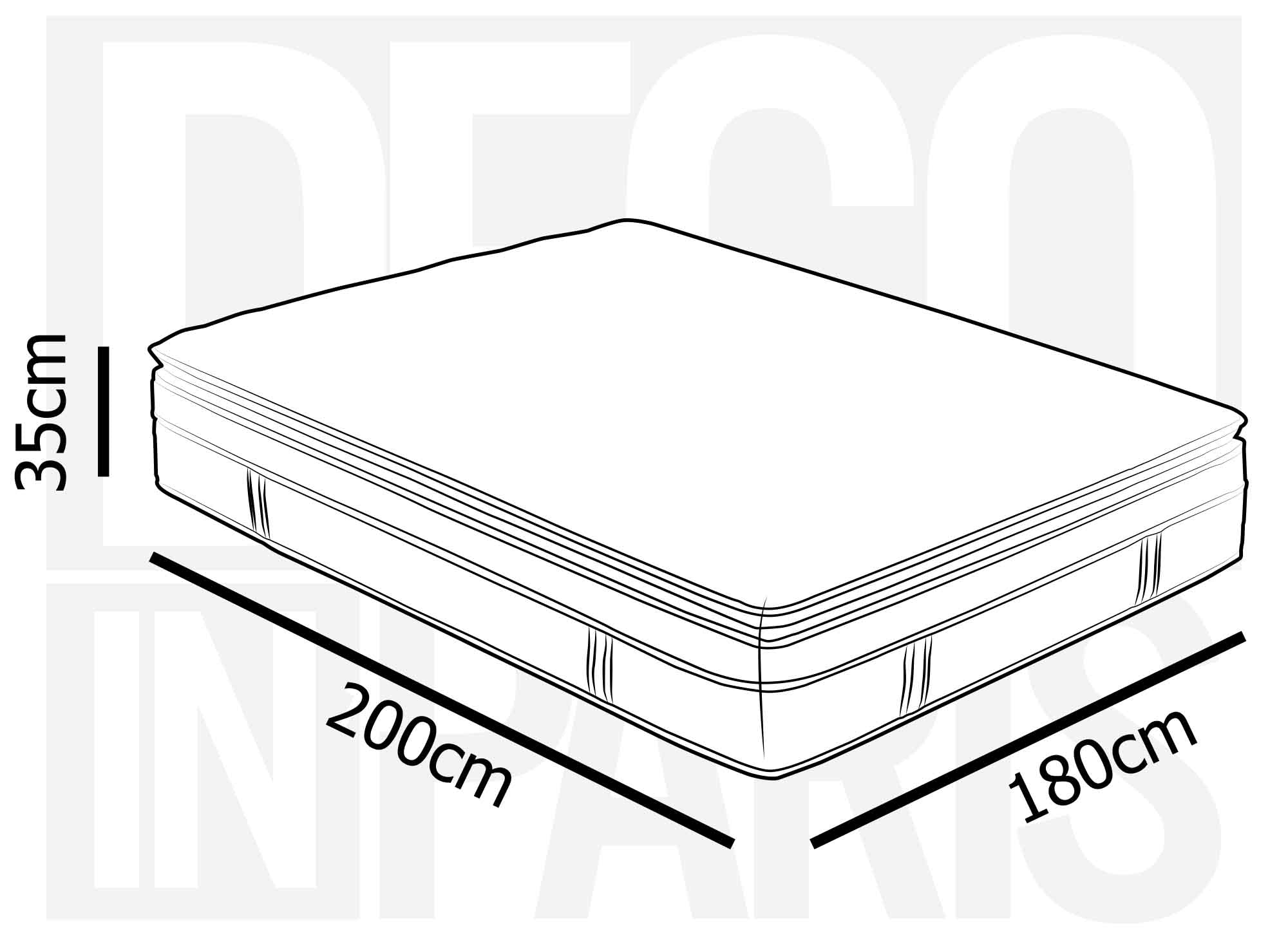 Matelas hybride mémoire de forme 180 x 200 cm épaisseur 35 cm - CLOUDY