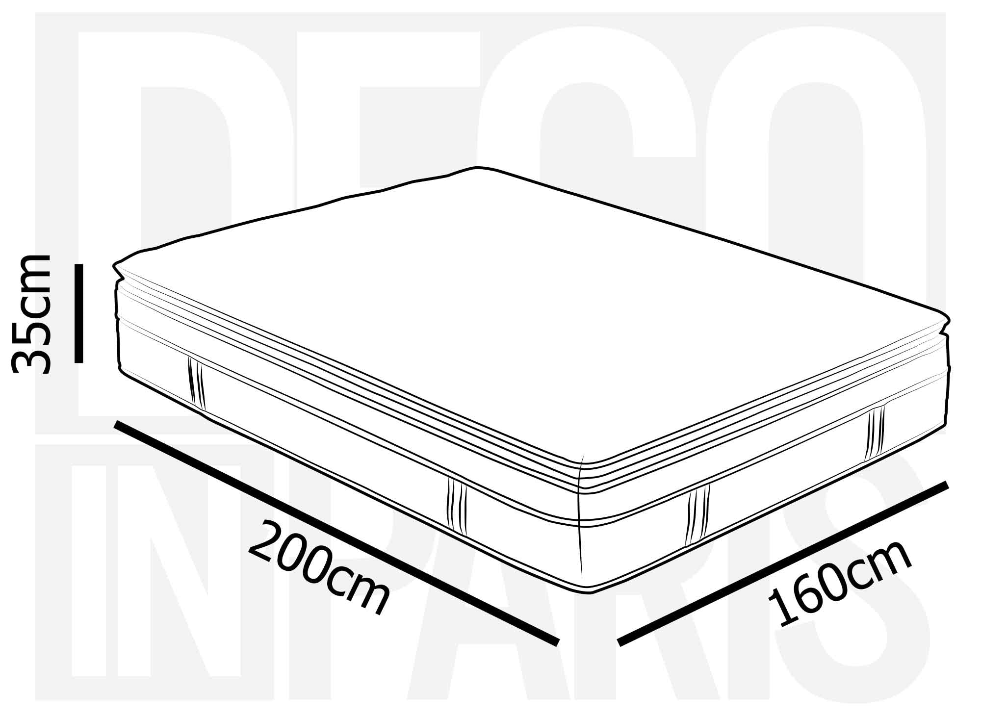 Matelas hybride mémoire de forme 160 x 200 cm épaisseur 35 cm - CLOUDY
