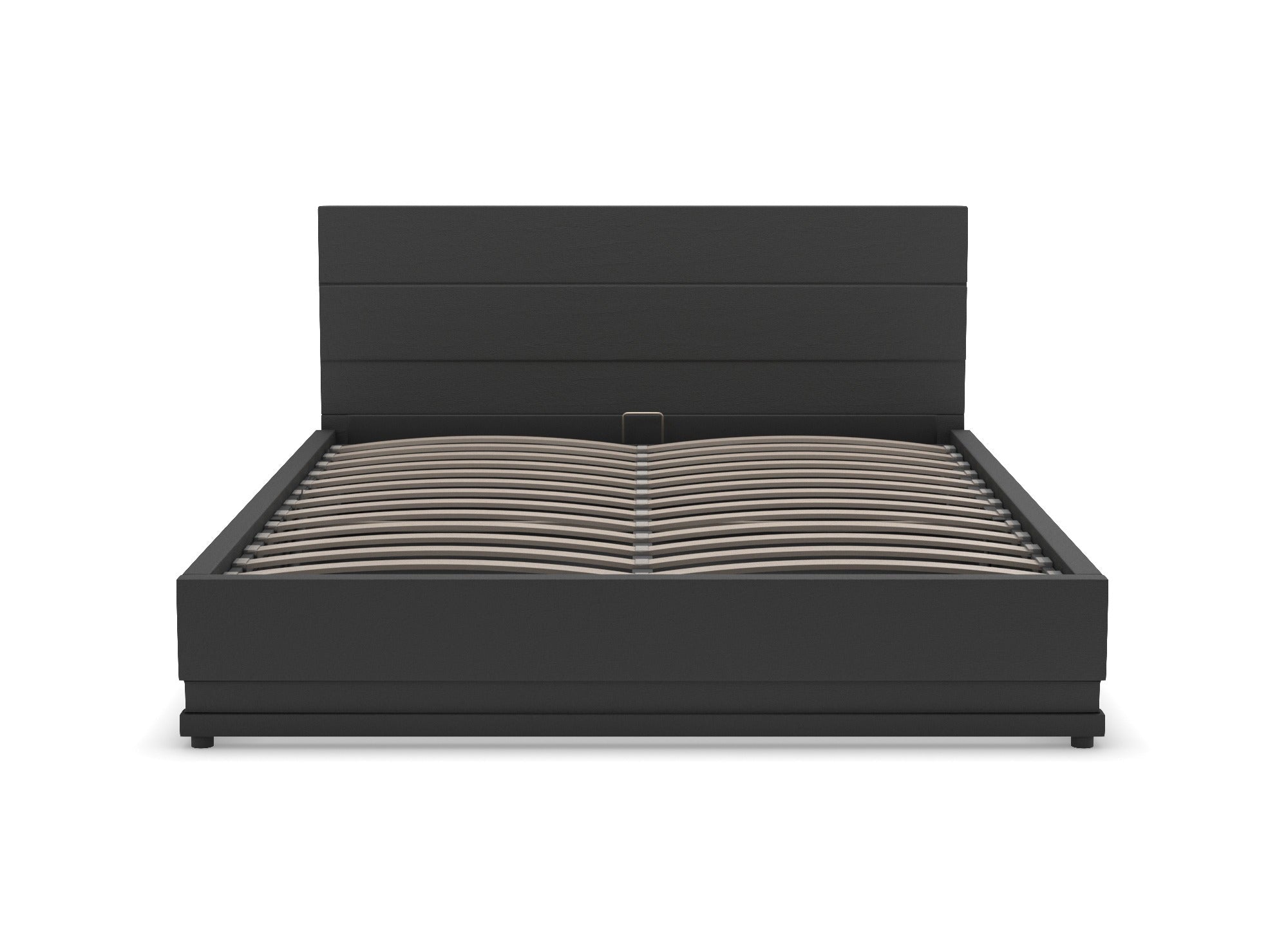 Lit coffre en simili cuir noir 180x200 cm ELENCE