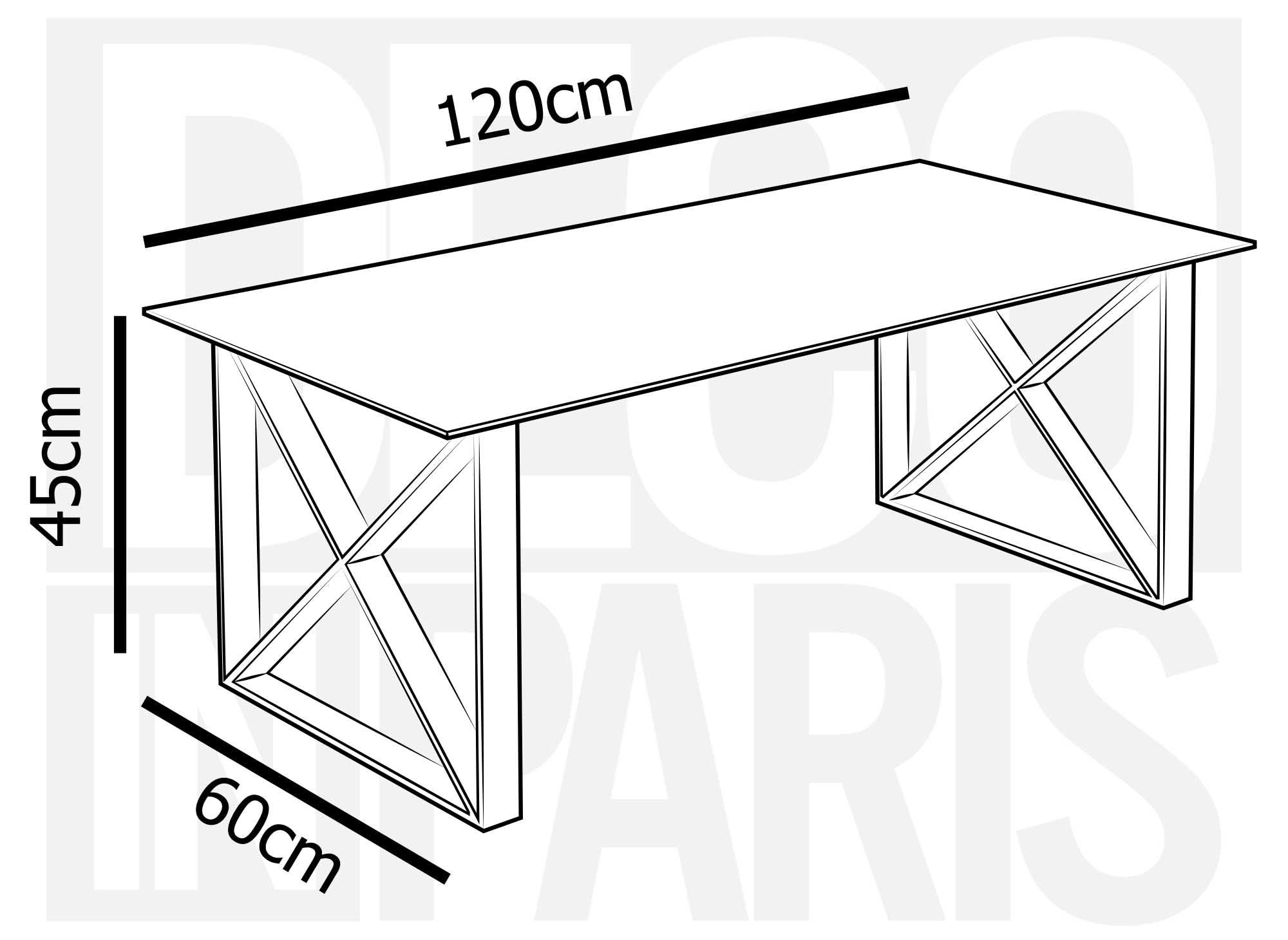 Table basse rectangulaire en verre ISORE