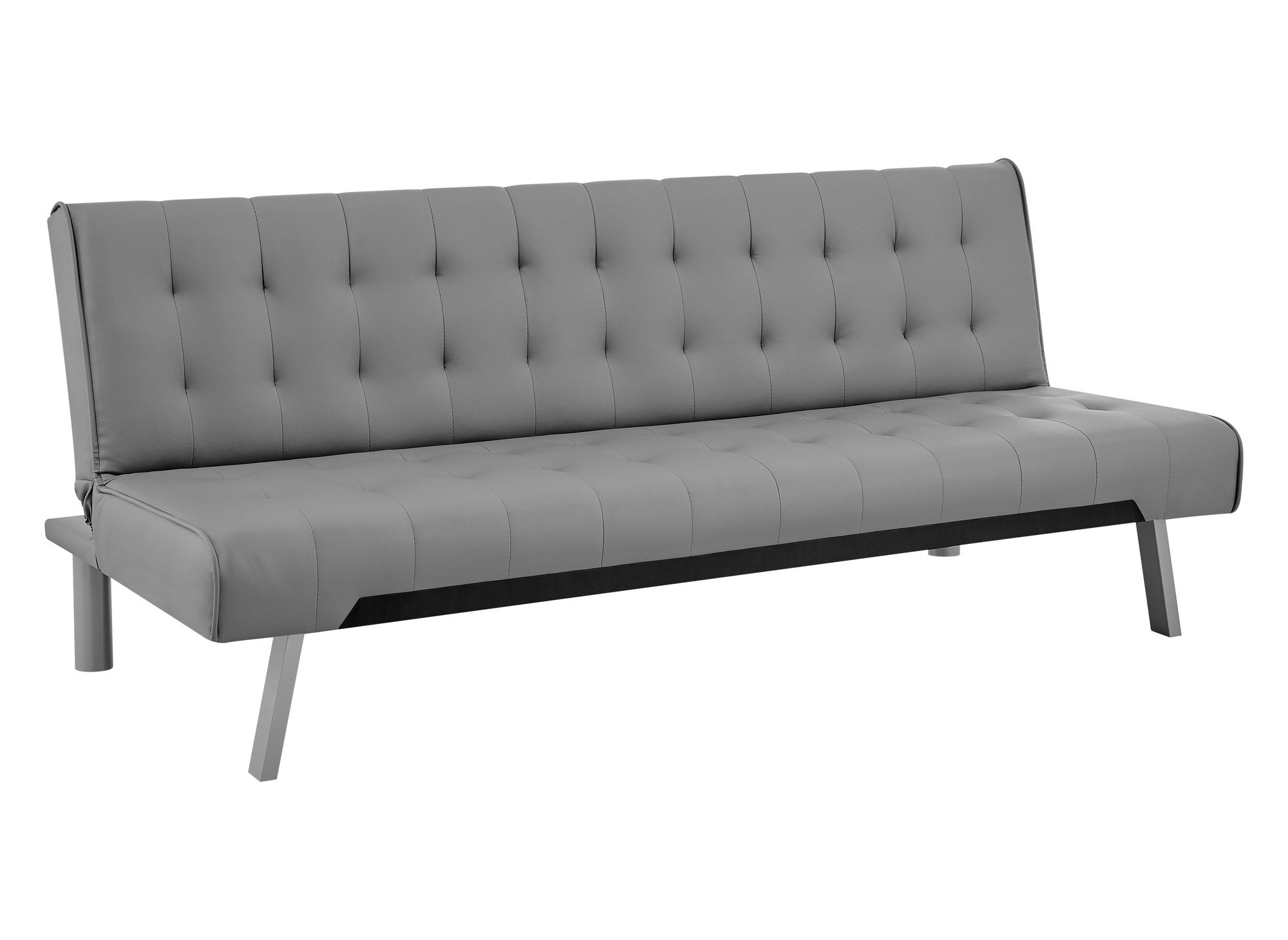 Banquette clic-clac capitonné design gris KEDY
