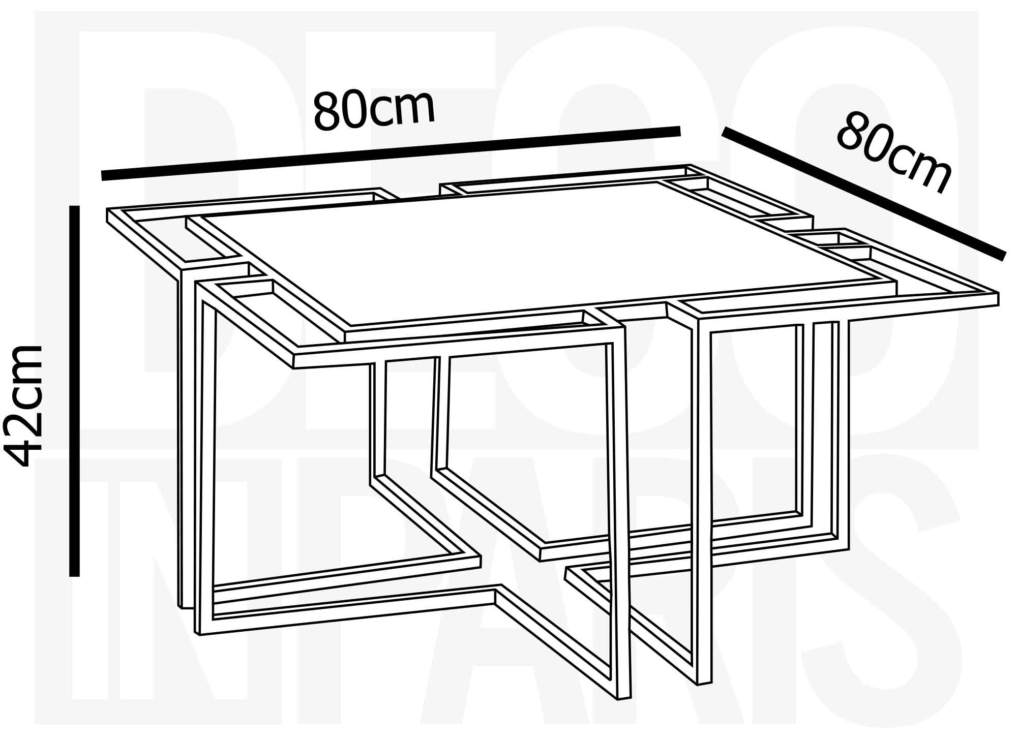 Table basse rectangulaire avec pieds géométriques argenté MORELIA