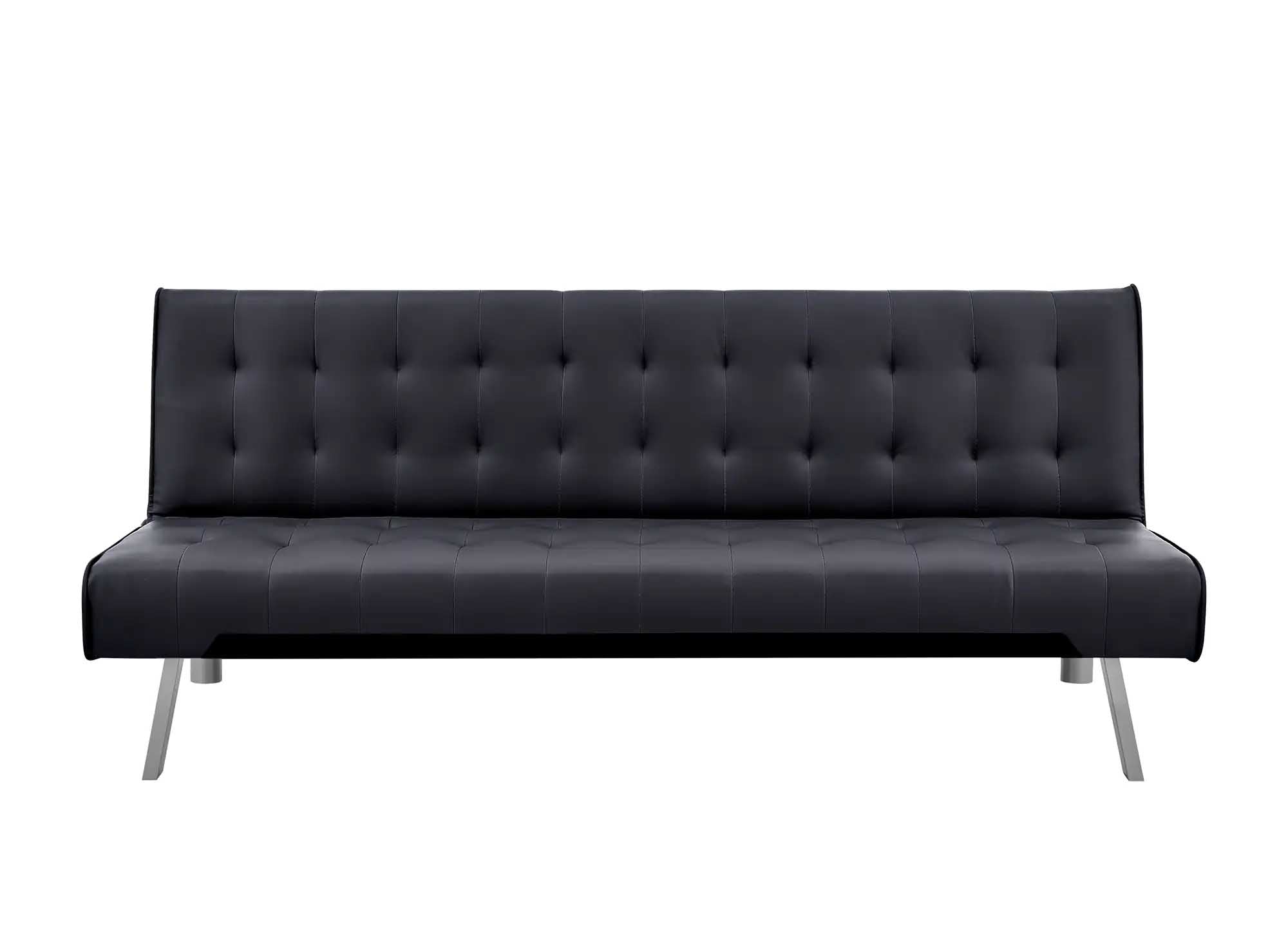 Banquette clic-clac capitonné design noir KEDY