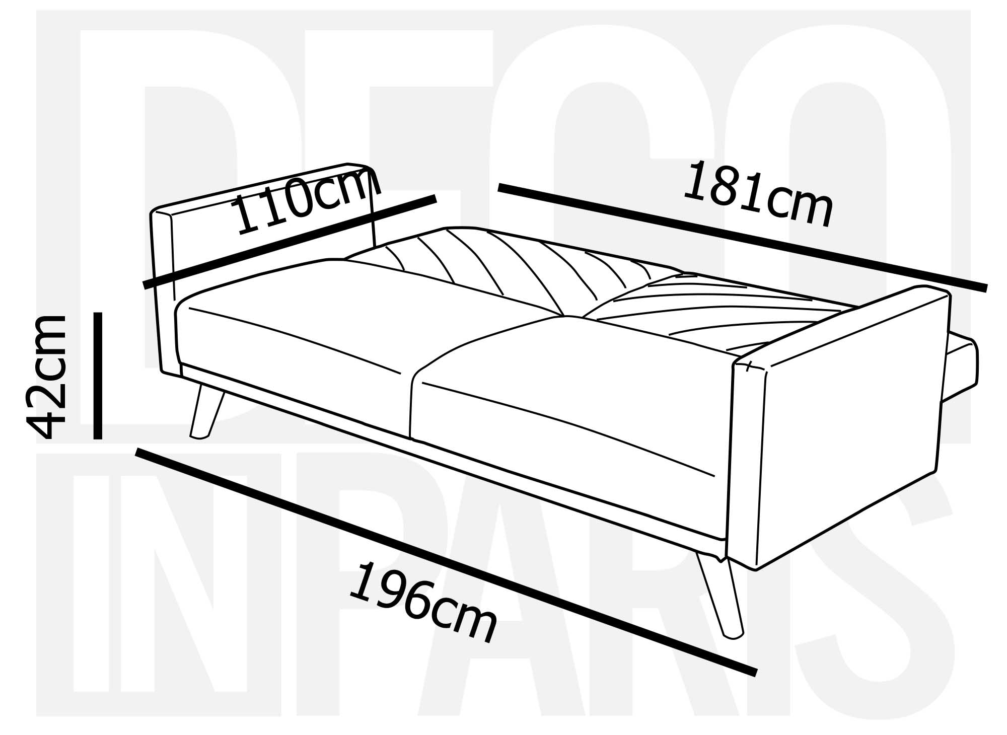 Canapé 3 places convertible scandinave en tissu beige BALDER