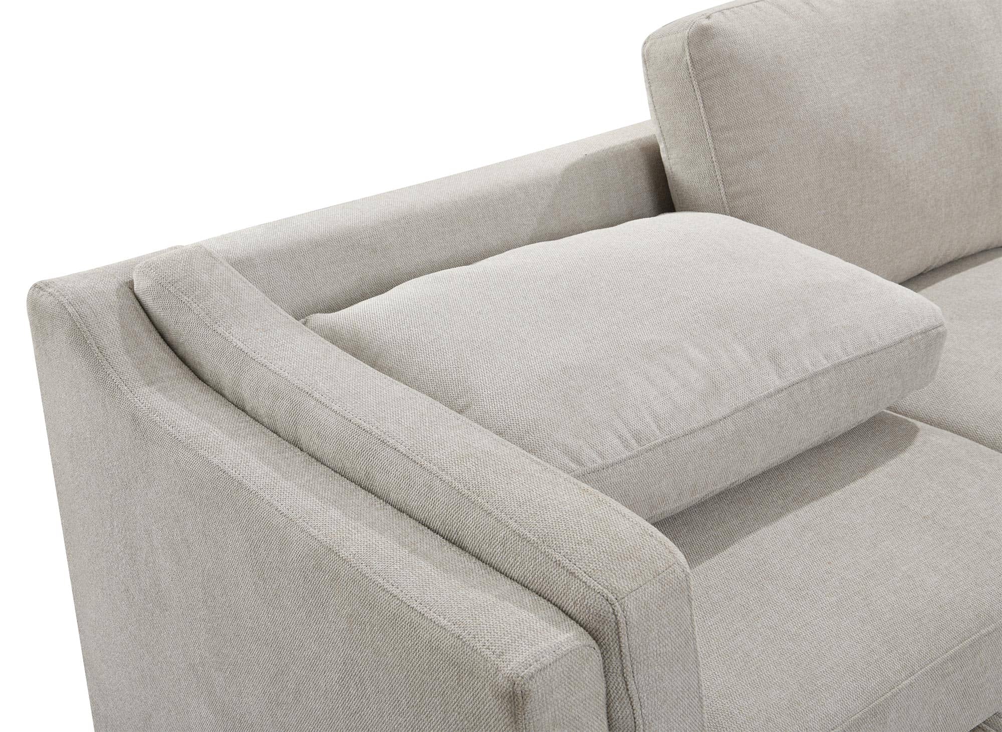 Canapé convertible avec coffre en tissu beige BARNEY - Angle droit