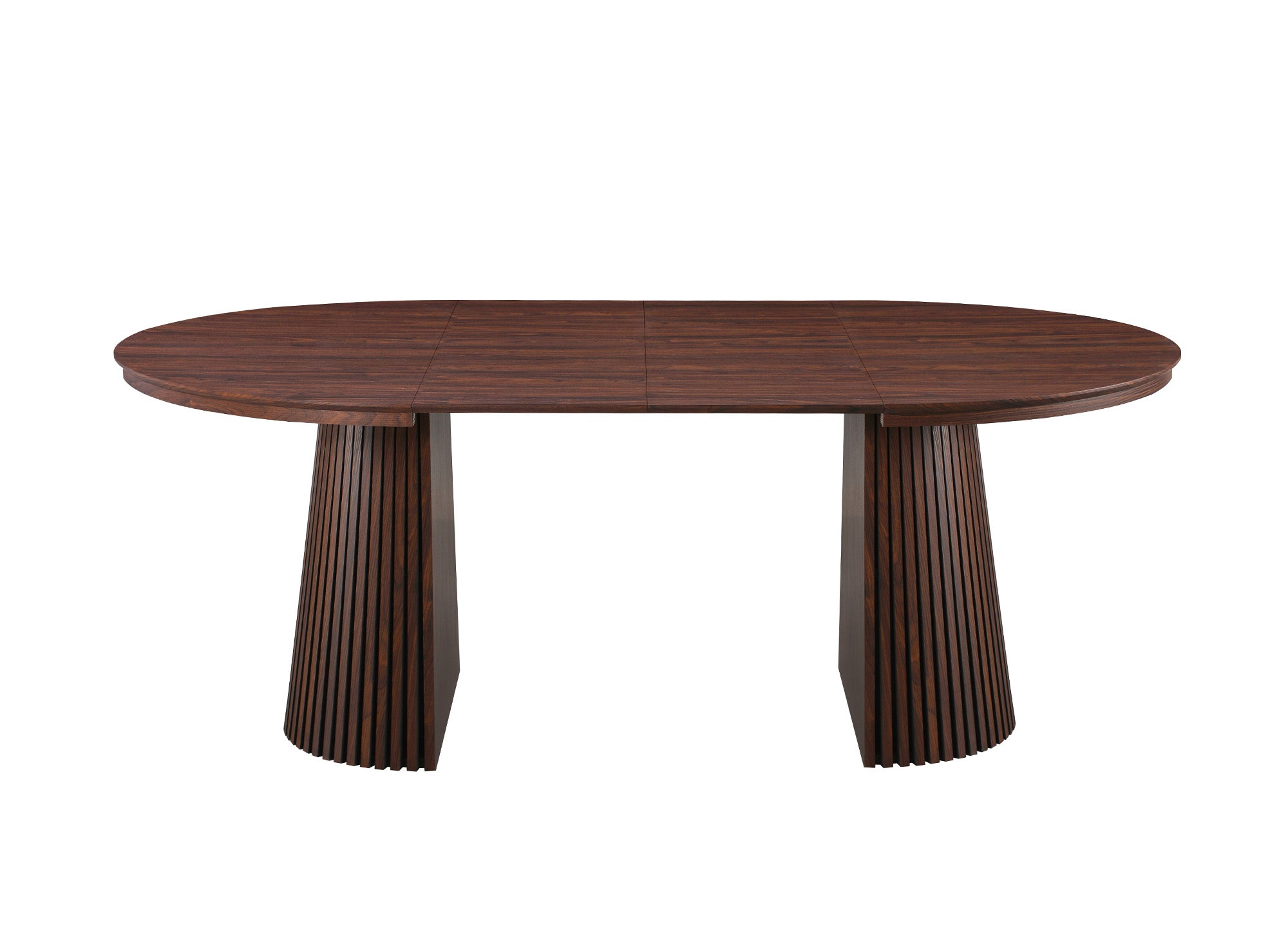 Table à manger ronde extensible en bois foncé 120-200cm HEKA