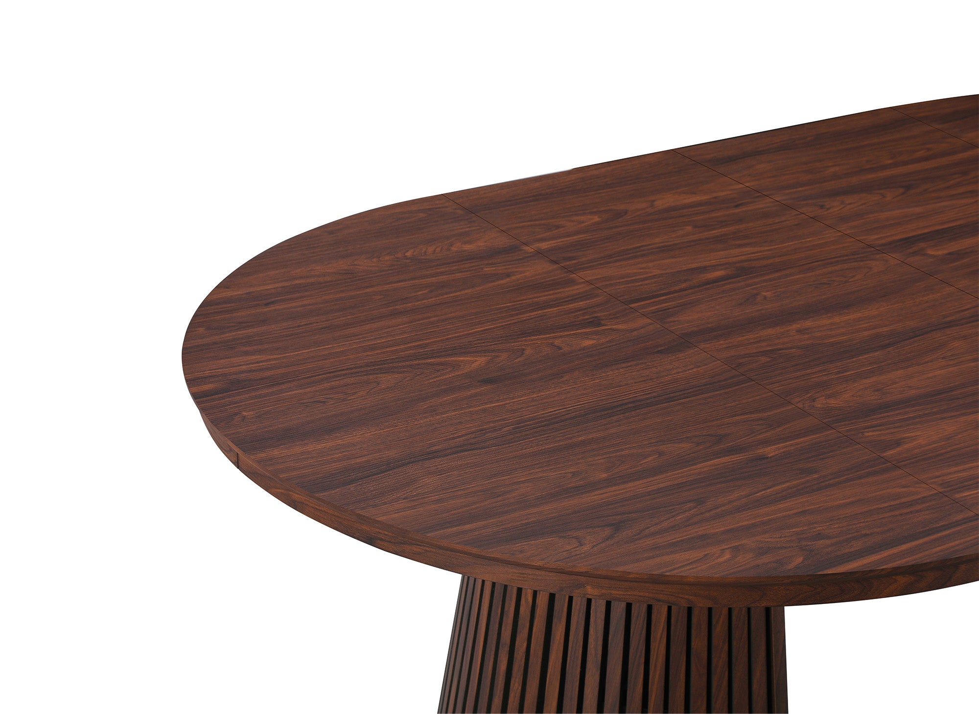 Table à manger ronde extensible en bois foncé 120-200cm HEKA